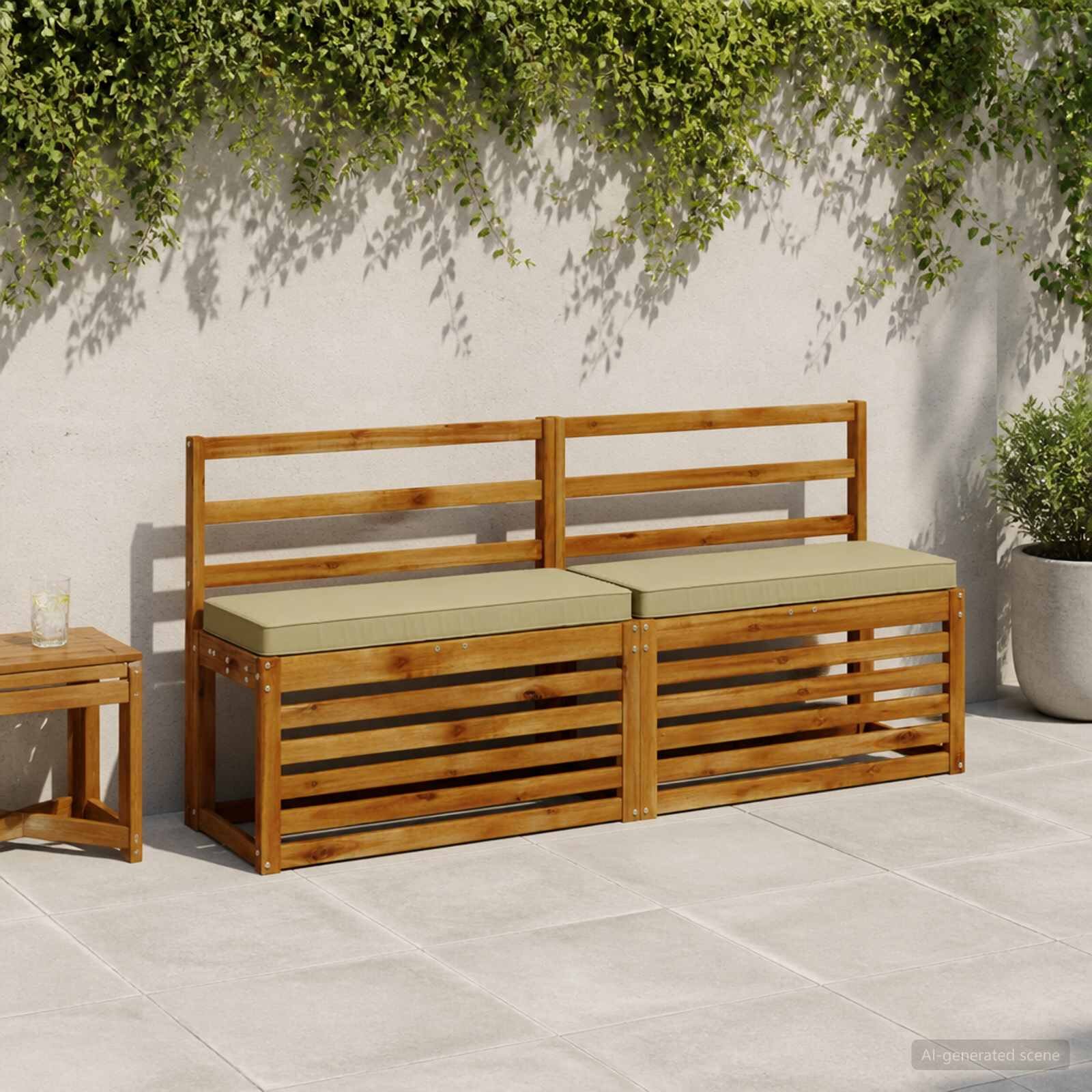 vidaXL Калъфи за пейки 2 части VUGHT 2 pcs 100% полиестер
