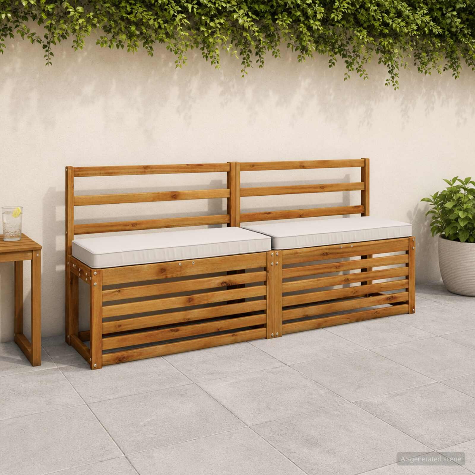 vidaXL Калъфи за пейки 2 части VUGHT 2 pcs 100% полиестер Бяло