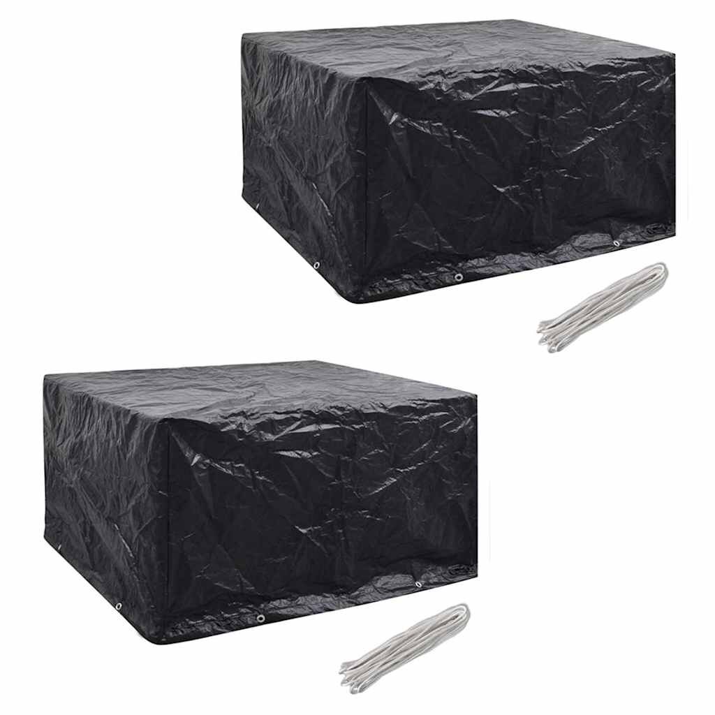 vidaXL Калъфи за полиратанова градинска мебел 2 бр 8 капси 172x113 см