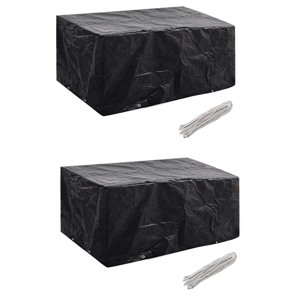 vidaXL Калъфи за полиратанова градинска мебел 2 бр 8 капси 180x140 см
