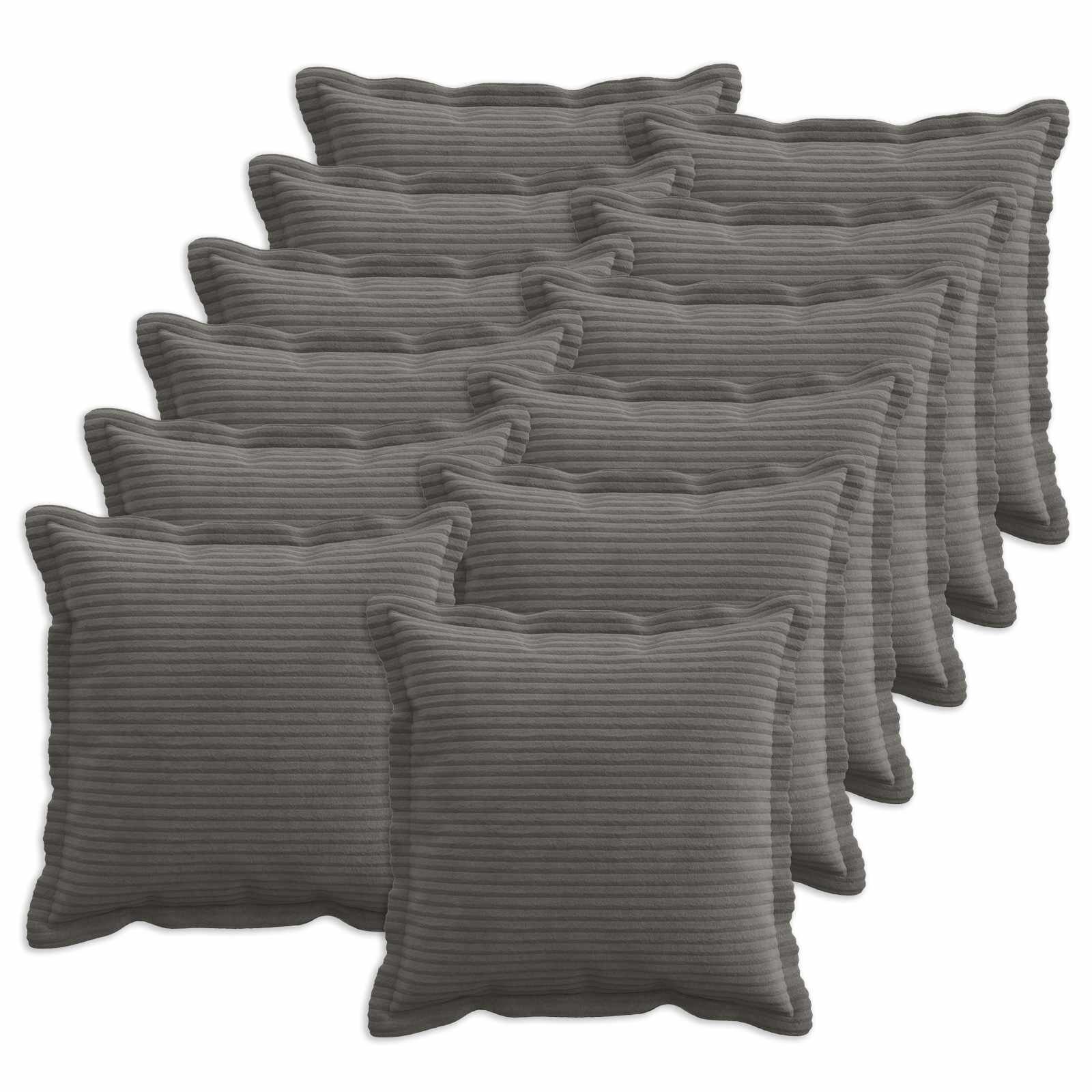 vidaXL Калъфка за възглавница 12 бр. HOUTEN Тъмносиво 40 x 40 cm