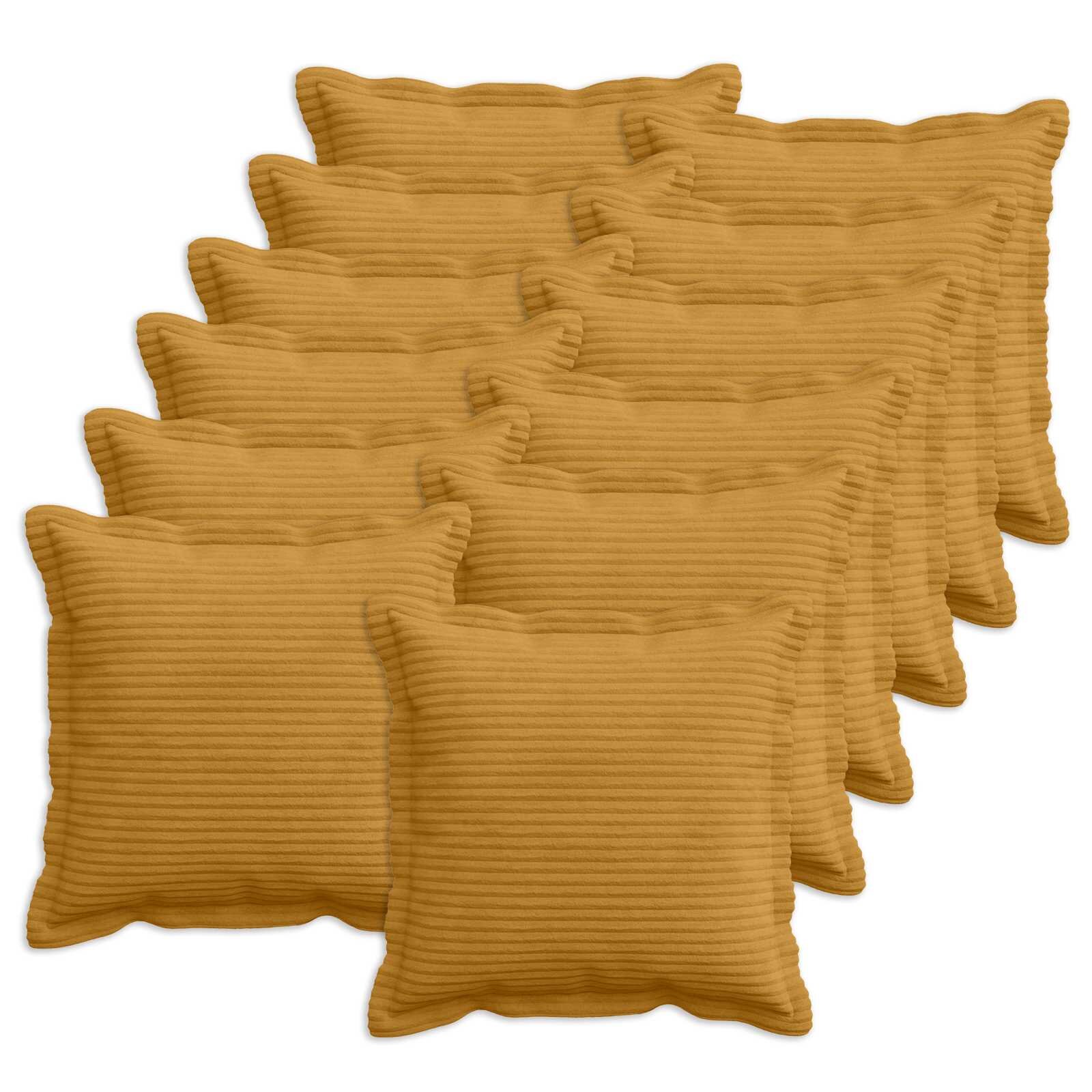 vidaXL Калъфка за възглавница 12 бр. HOUTEN Жълто 40 x 40 cm кордурой