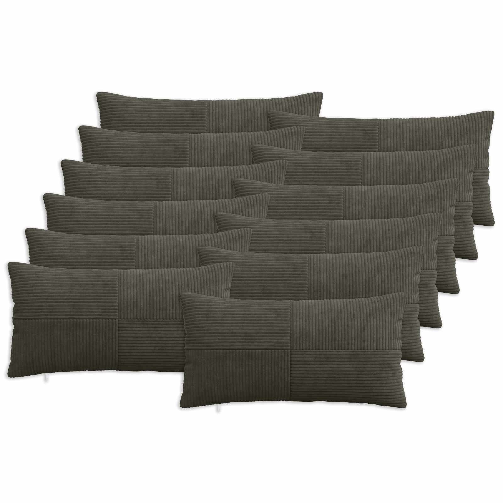 vidaXL Калъфка за възглавница 12 pcs ALMELO Антрацит 40 x 80 cm