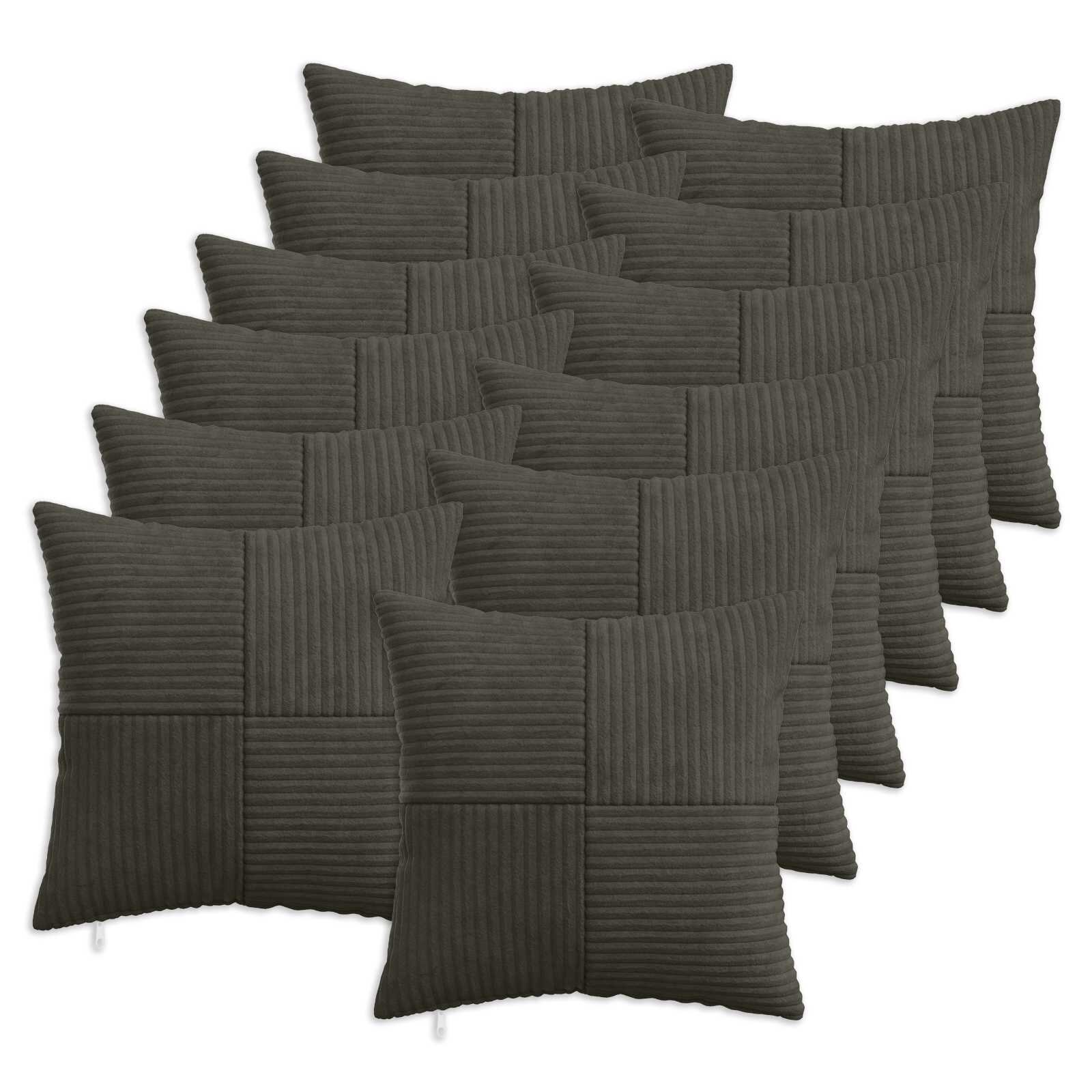 vidaXL Калъфка за възглавница 12 pcs ALMELO Антрацит 45 x 45 cm