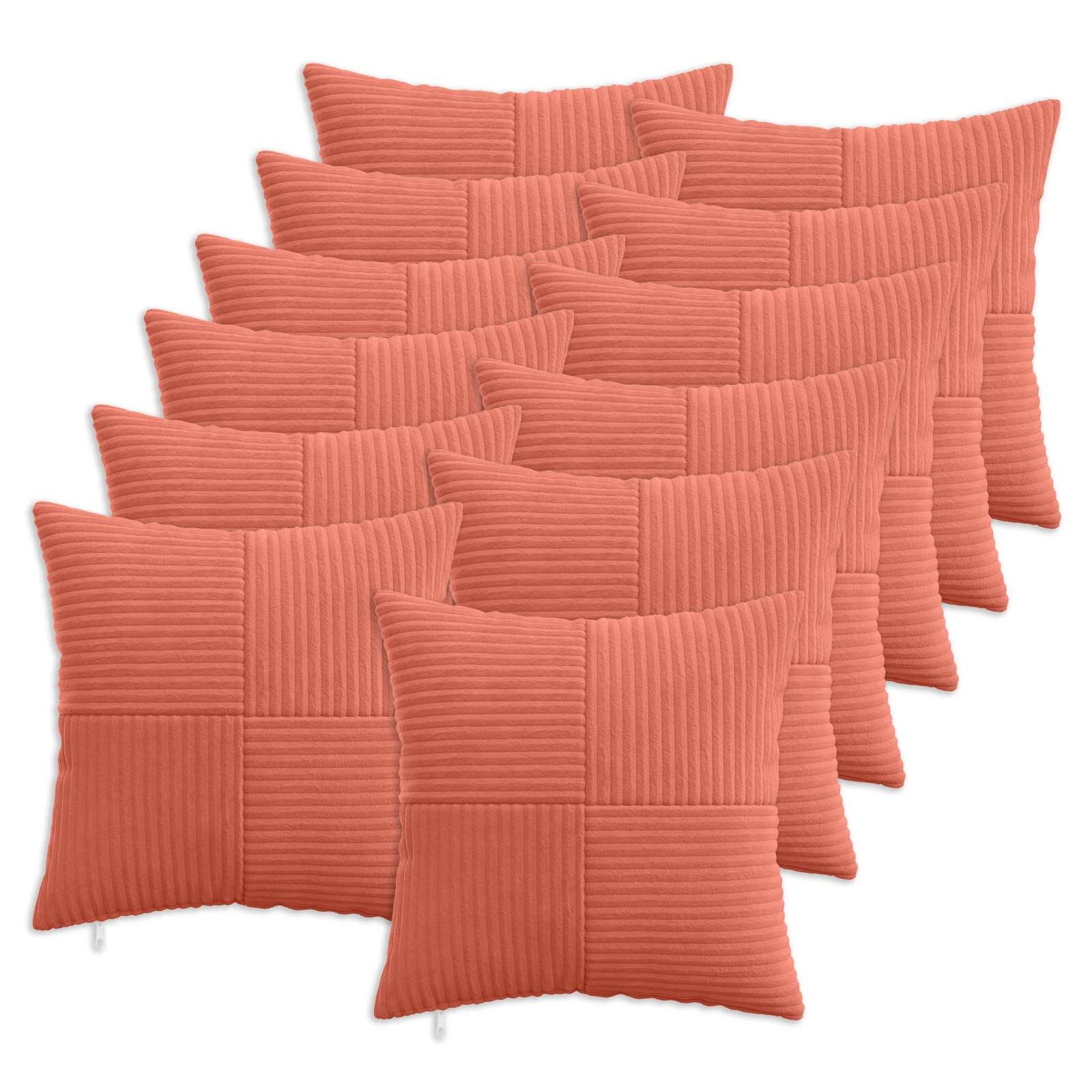 vidaXL Калъфка за възглавница 12 pcs ALMELO Червено оранжево кордурой