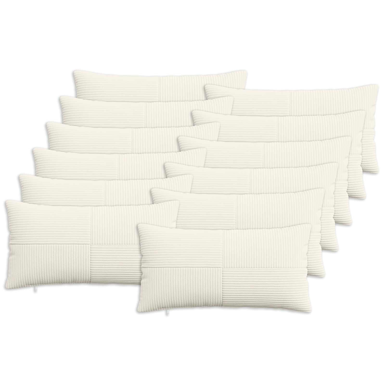 vidaXL Калъфка за възглавница 12 pcs ALMELO Кремаво 40 x 80 cm