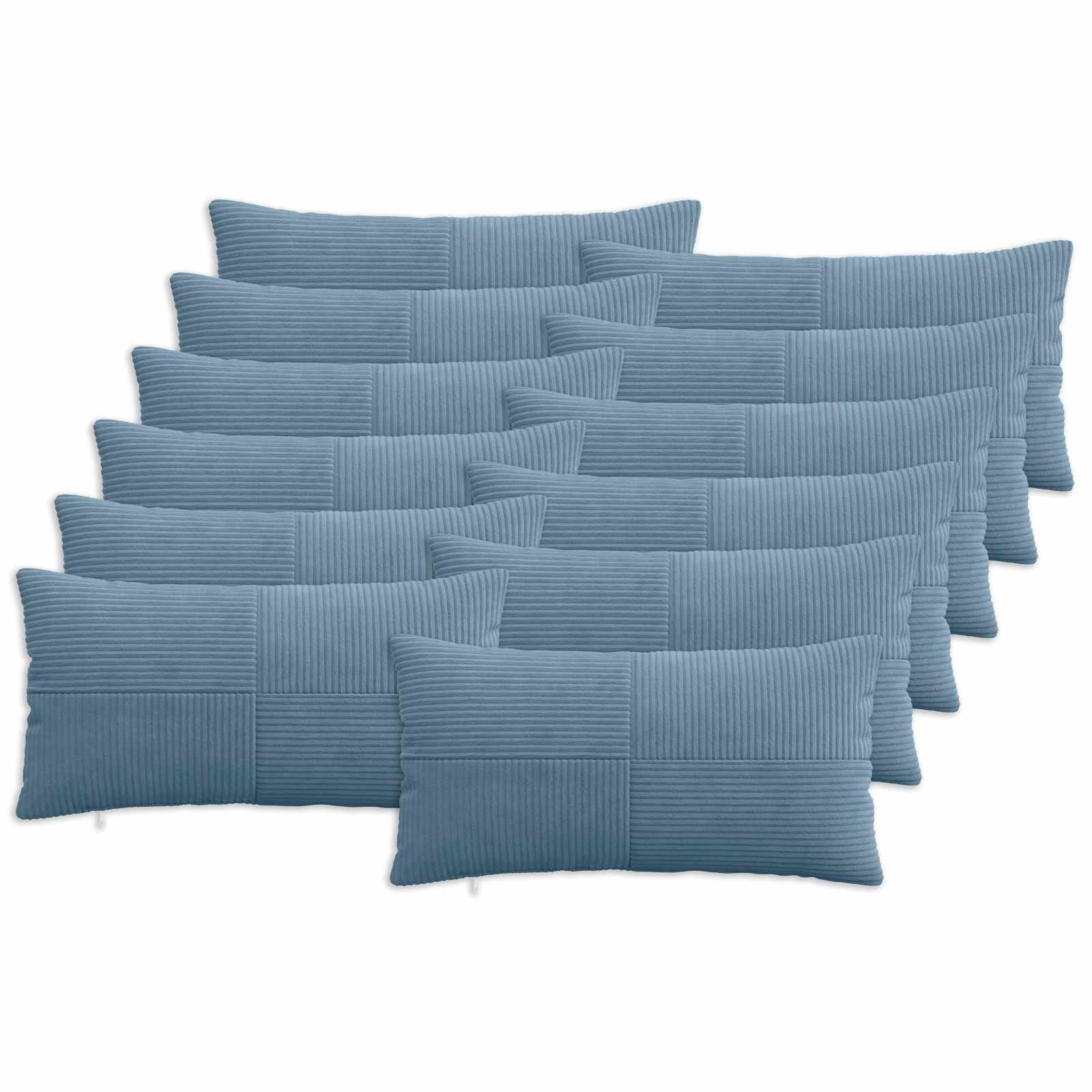 vidaXL Калъфка за възглавница 12 pcs ALMELO Синьо 40 x 80 cm кордурой