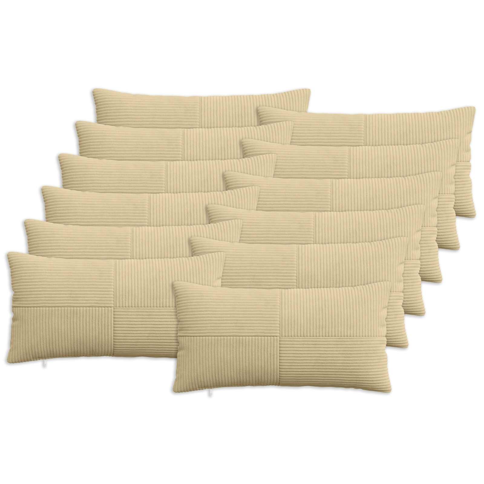 vidaXL Калъфка за възглавница 12 pcs ALMELO Сивозелен 40 x 80 cm