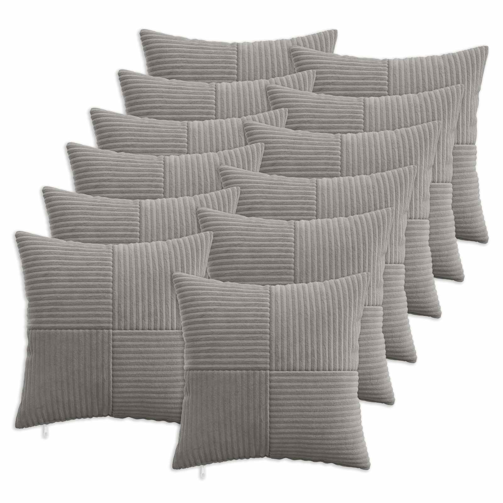 vidaXL Калъфка за възглавница 12 pcs ALMELO Светлосиво 50 x 50 cm