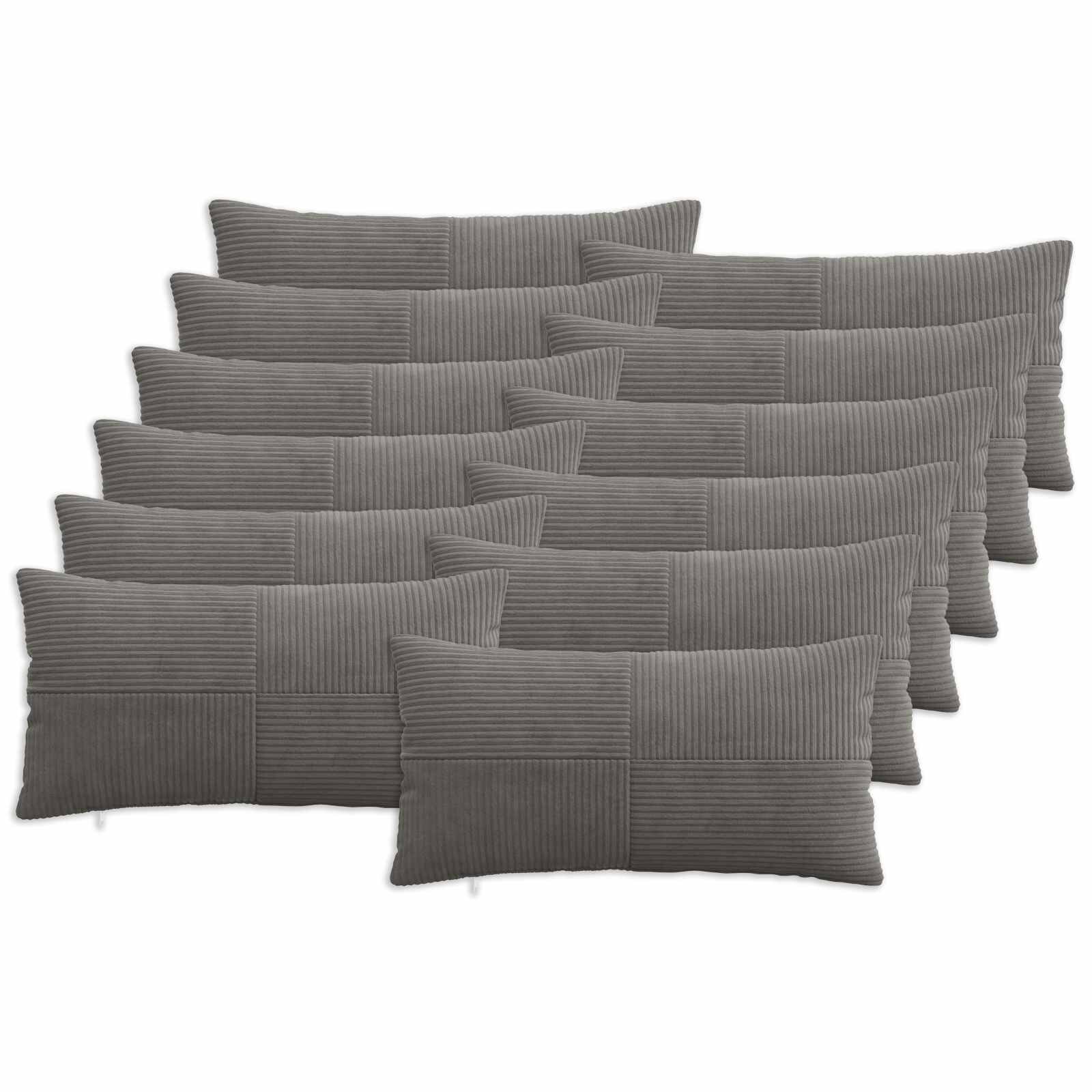 vidaXL Калъфка за възглавница 12 pcs ALMELO Тъмносиво 40 x 80 cm