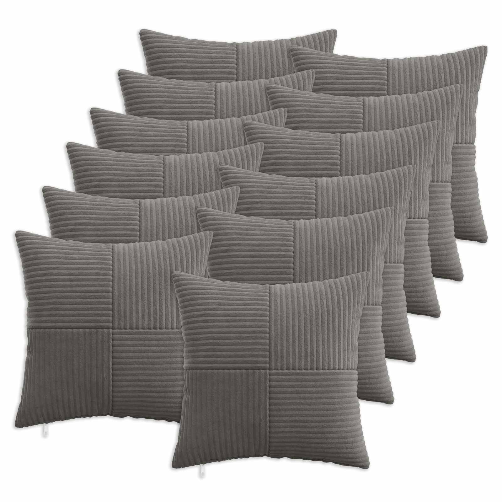 vidaXL Калъфка за възглавница 12 pcs ALMELO Тъмносиво 45 x 45 cm