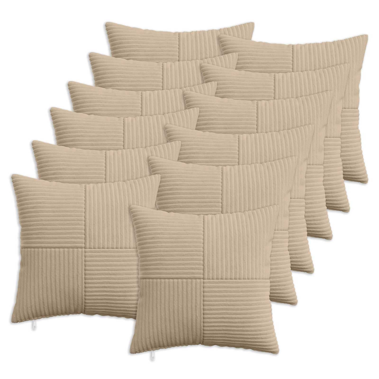 vidaXL Калъфка за възглавница 12 pcs ALMELO Таупе 45 x 45 cm кордурой