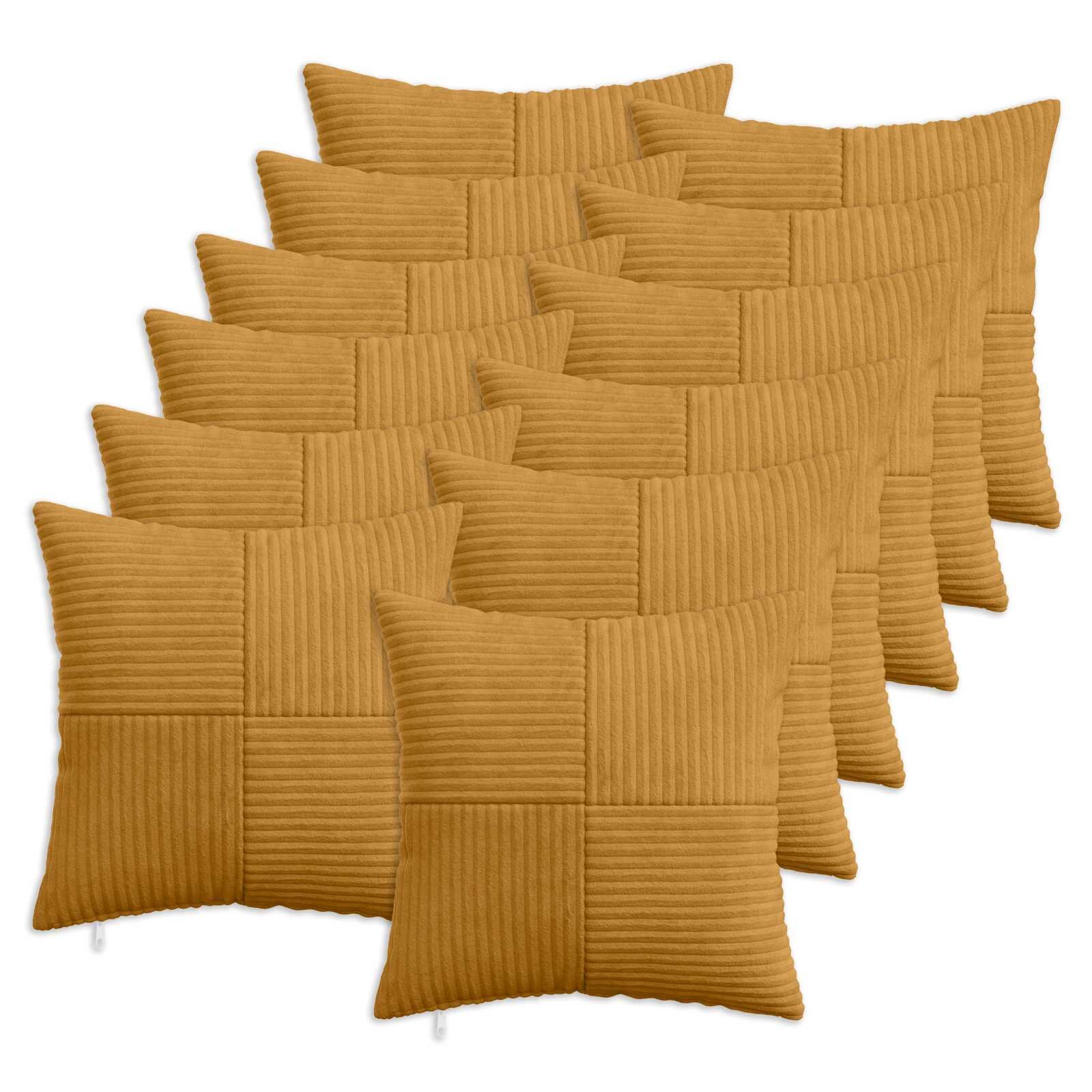 vidaXL Калъфка за възглавница 12 pcs ALMELO Жълто 40 x 40 cm кордурой