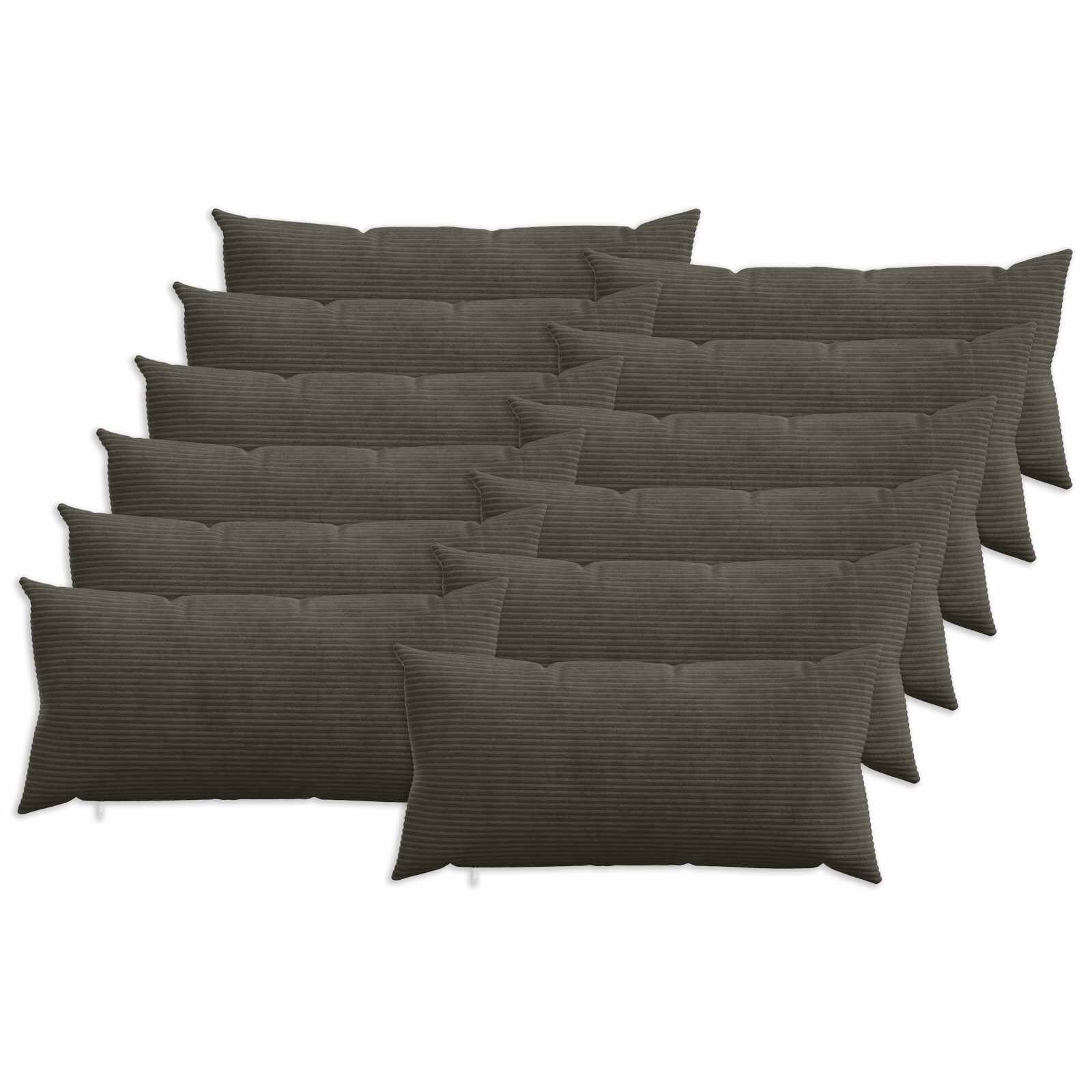 vidaXL Калъфка за възглавница 12 pcs HEERLEN Антрацит 40 x 80 cm