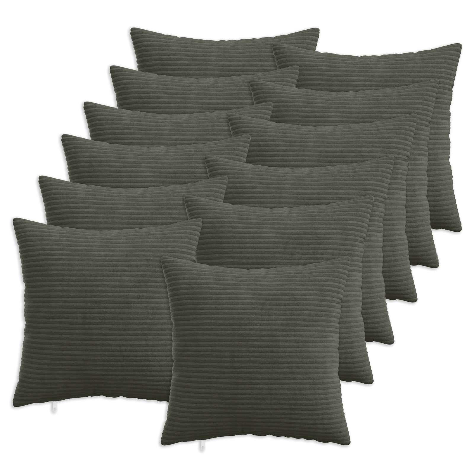 vidaXL Калъфка за възглавница 12 pcs HEERLEN Антрацит 45 x 45 cm