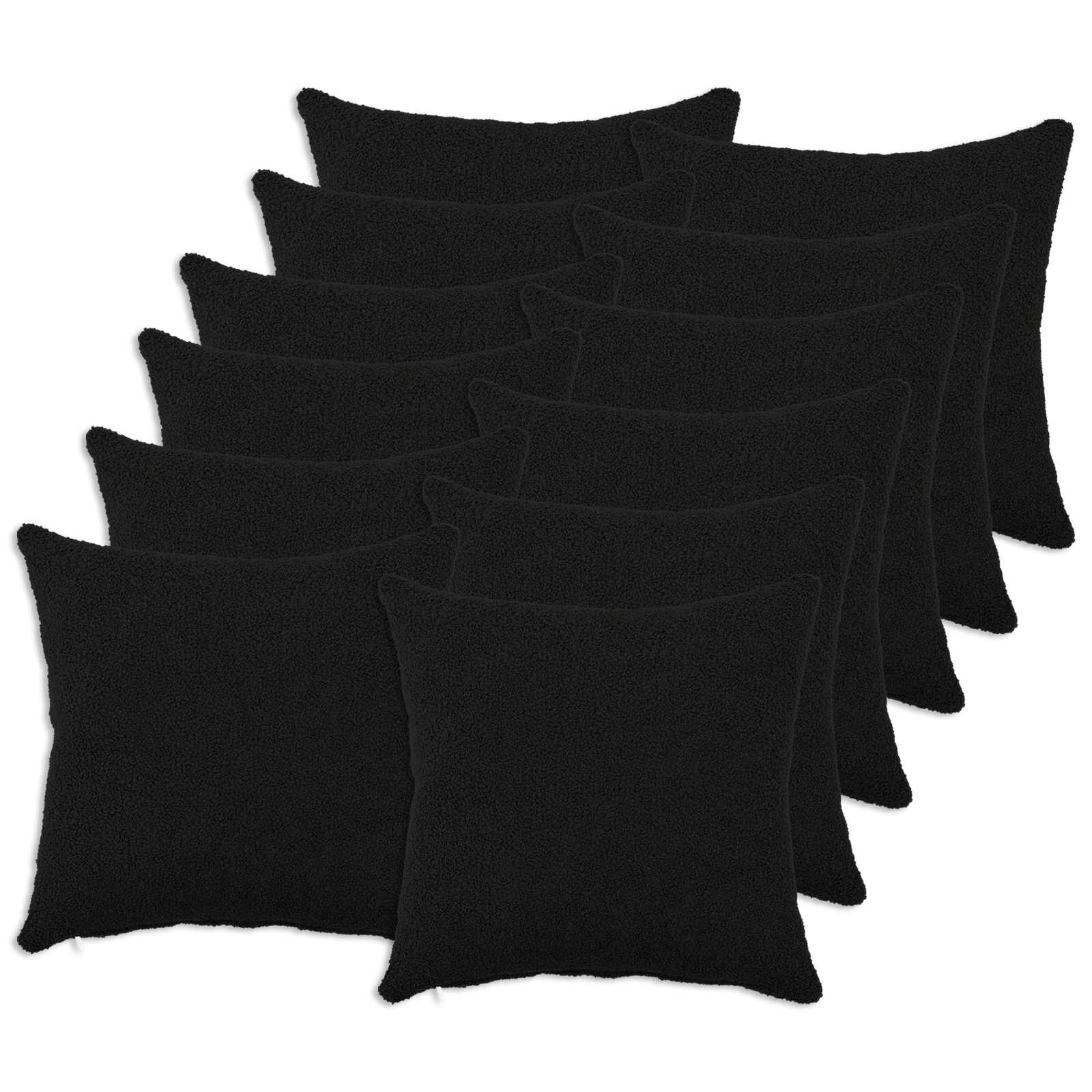 vidaXL Калъфка за възглавница 12 pcs HEERLEN Черно 40 x 40 cm Букле