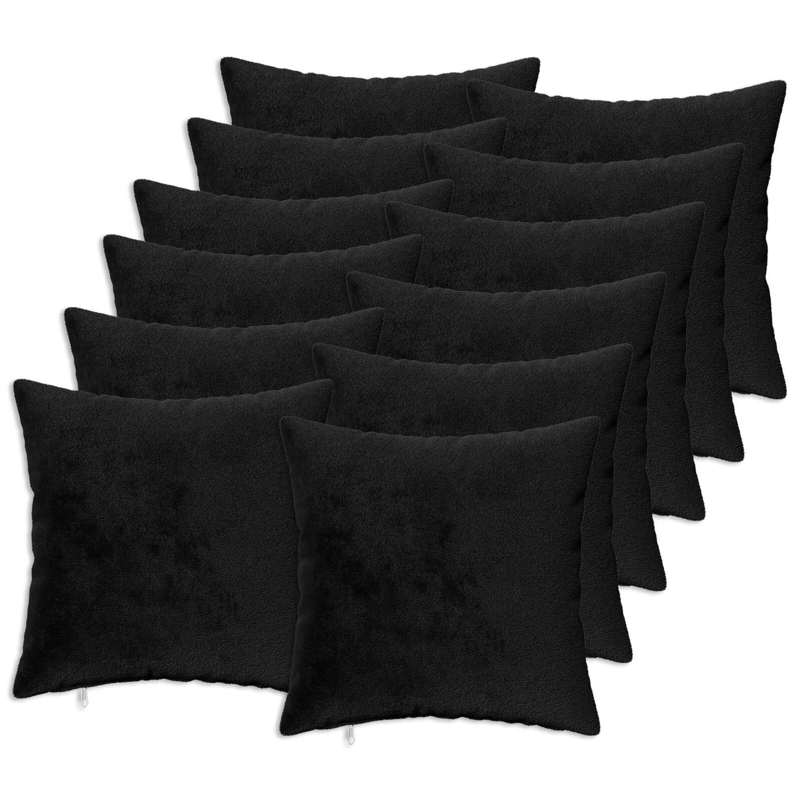 vidaXL Калъфка за възглавница 12 pcs HEERLEN Черно 40 x 40 cm Фланела