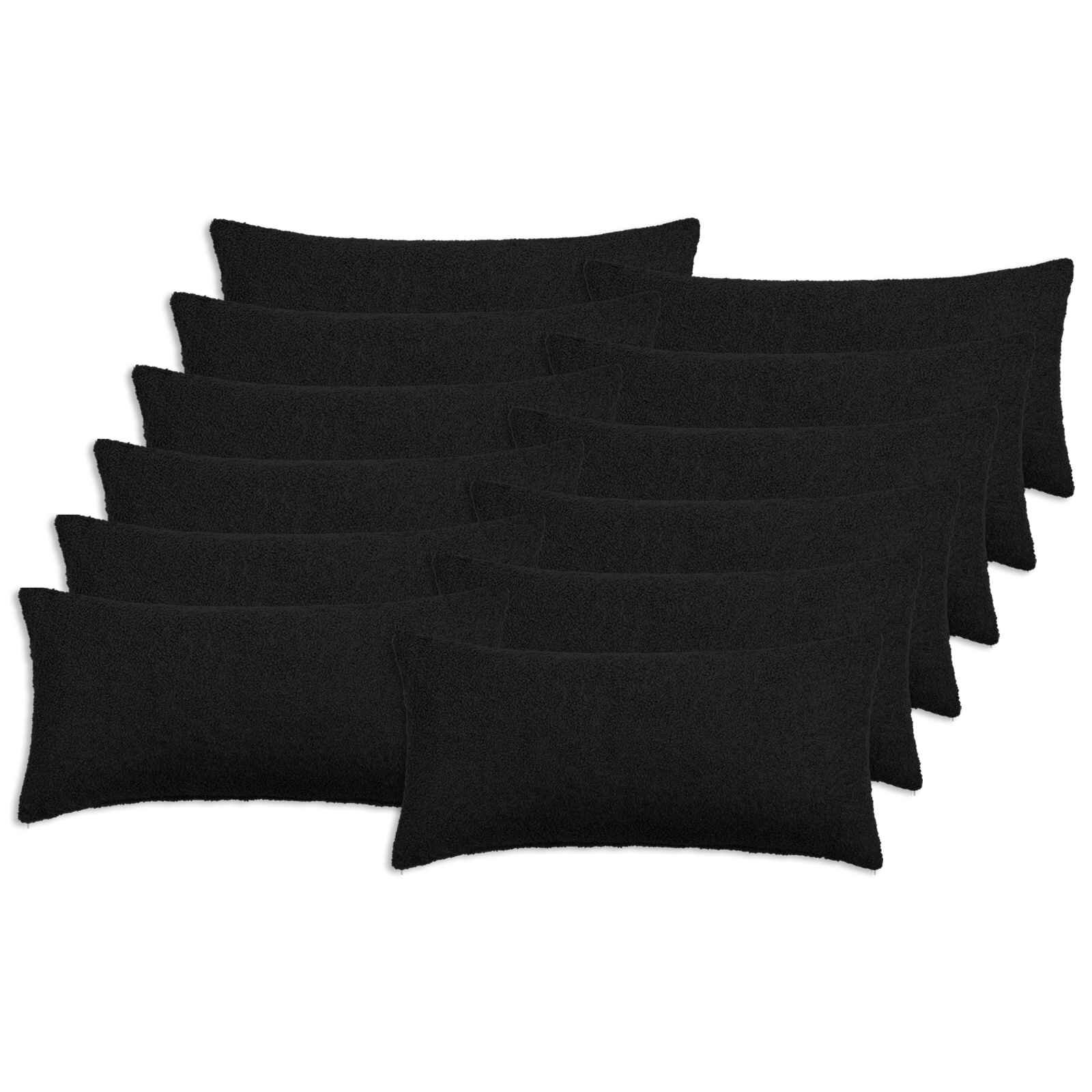 vidaXL Калъфка за възглавница 12 pcs HEERLEN Черно 40 x 80 cm Букле