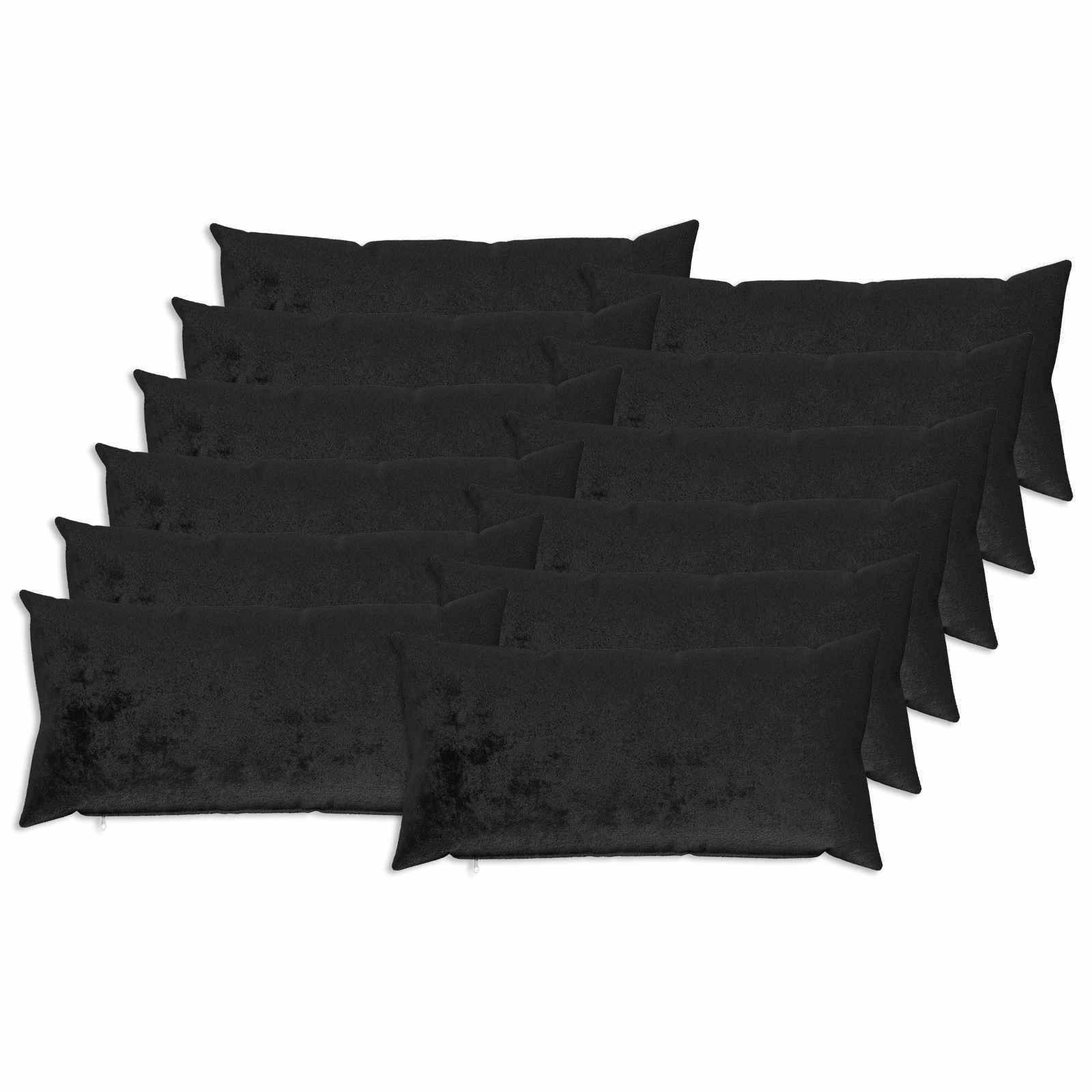 vidaXL Калъфка за възглавница 12 pcs HEERLEN Черно 40 x 80 cm Фланела