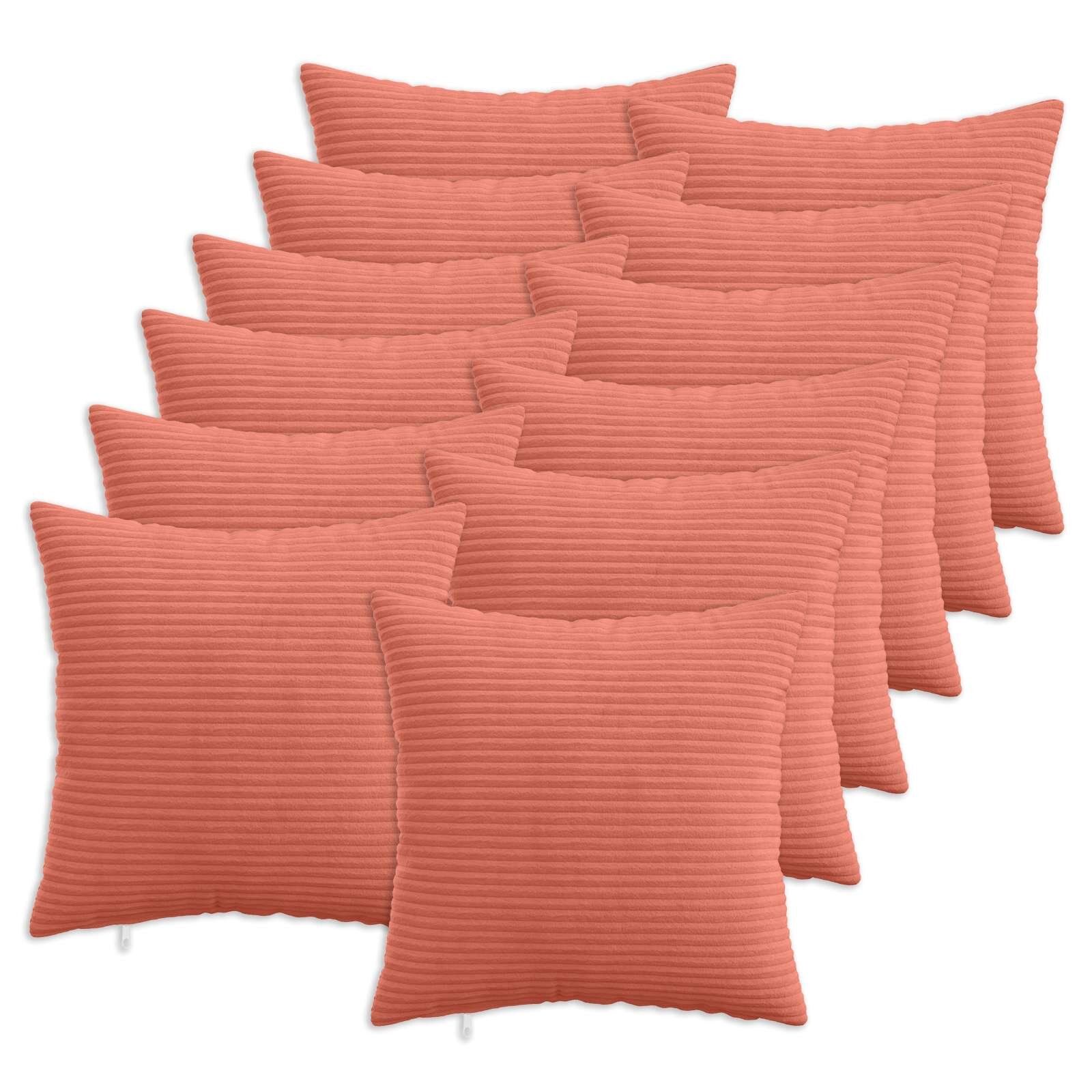 vidaXL Калъфка за възглавница 12 pcs HEERLEN Червено оранжево кордурой