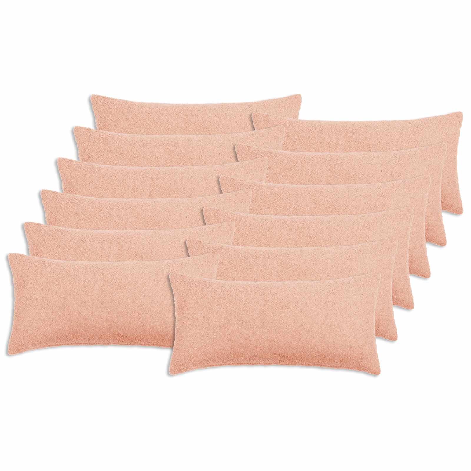 vidaXL Калъфка за възглавница 12 pcs HEERLEN Розово 40 x 80 cm Букле