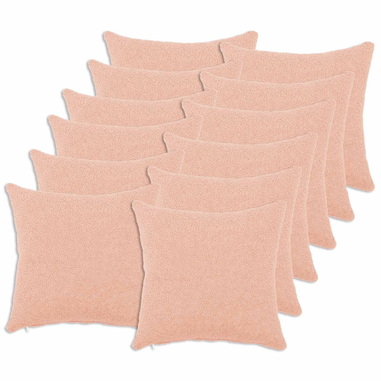 vidaXL Калъфка за възглавница 12 pcs HEERLEN Розово 45 x 45 cm Букле
