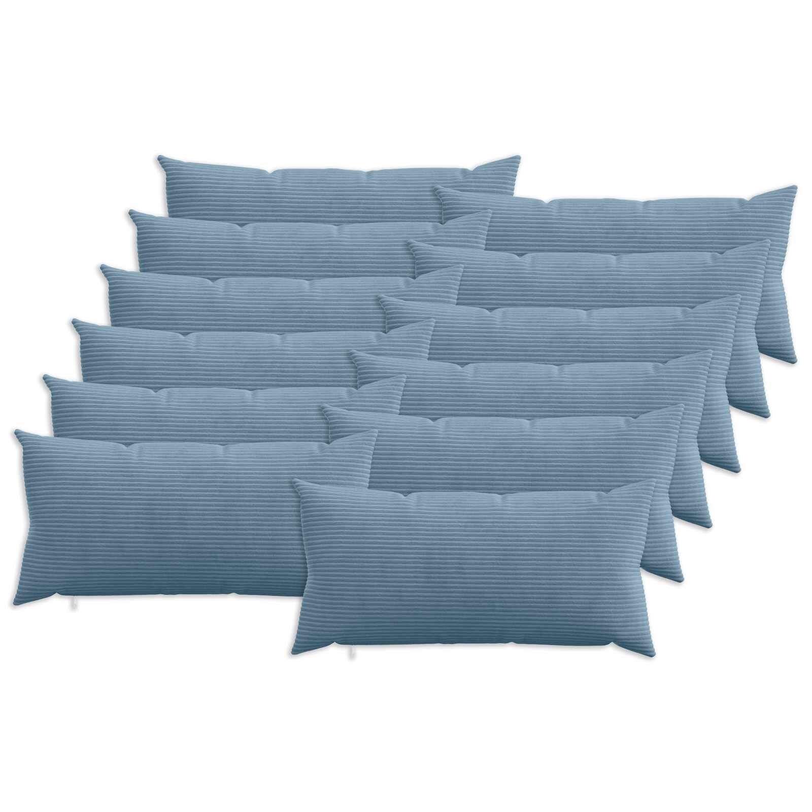 vidaXL Калъфка за възглавница 12 pcs HEERLEN Синьо 40 x 80 cm кордурой