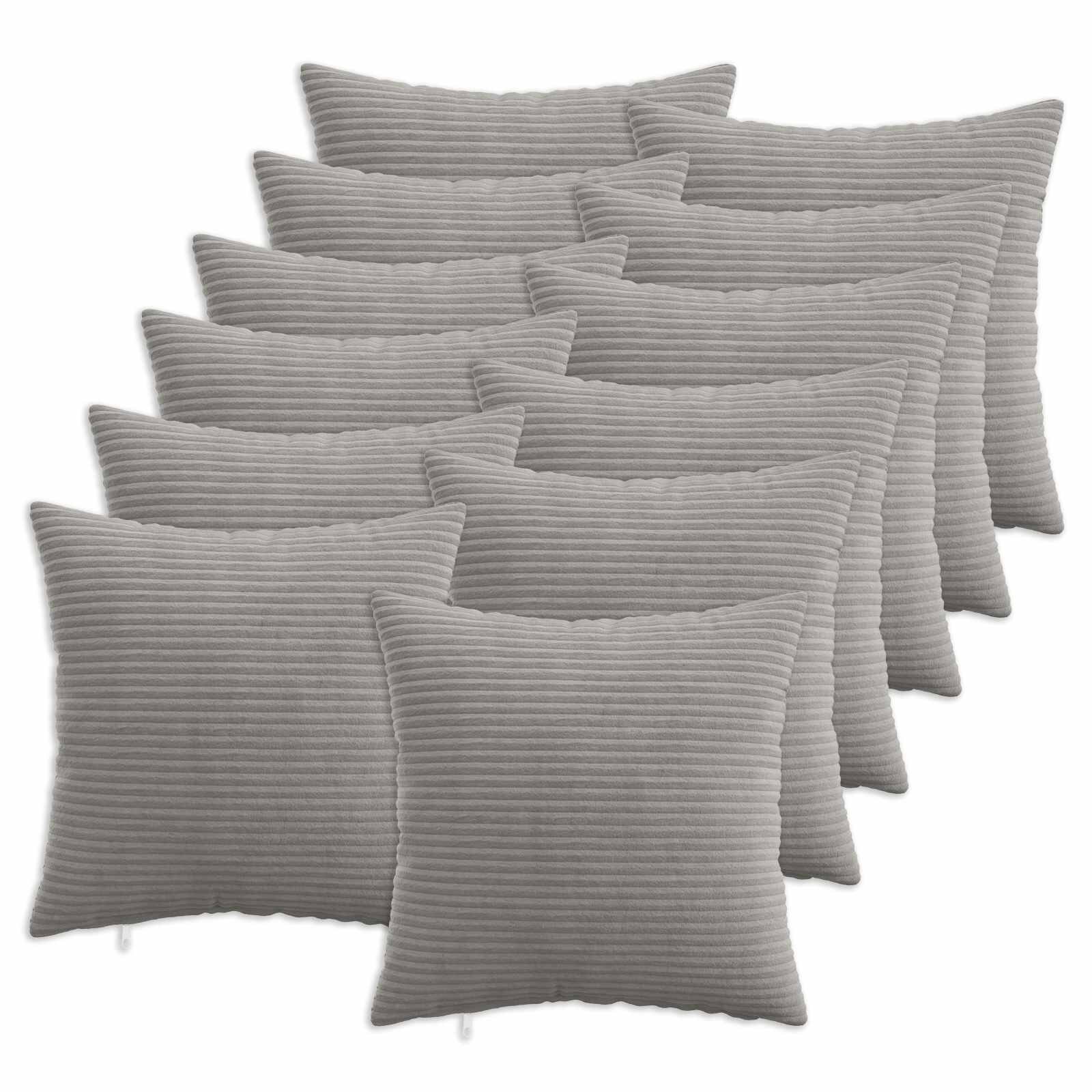 vidaXL Калъфка за възглавница 12 pcs HEERLEN Светлосиво 50 x 50 cm