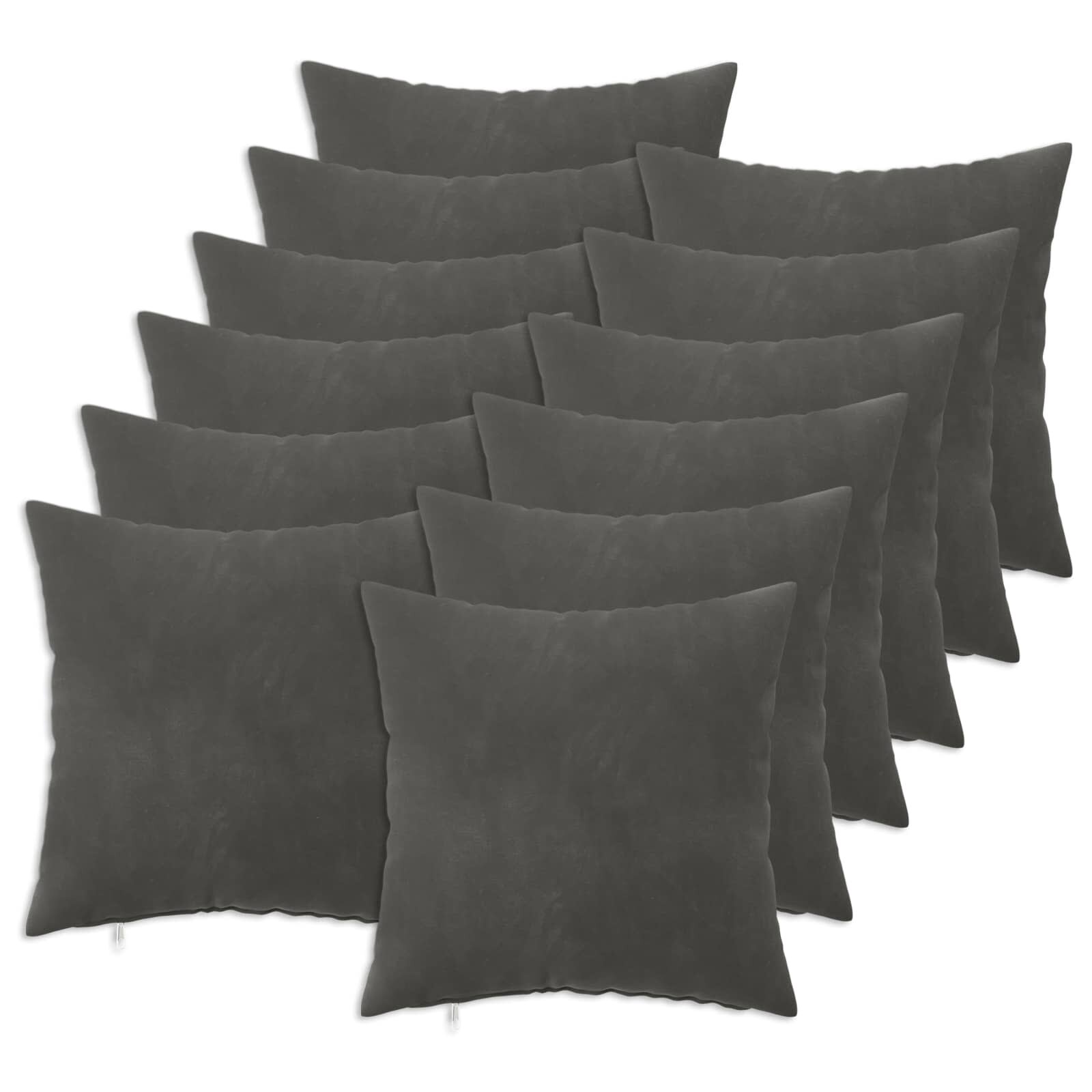 vidaXL Калъфка за възглавница 12 pcs HEERLEN Тъмносиво 40 x 40 cm