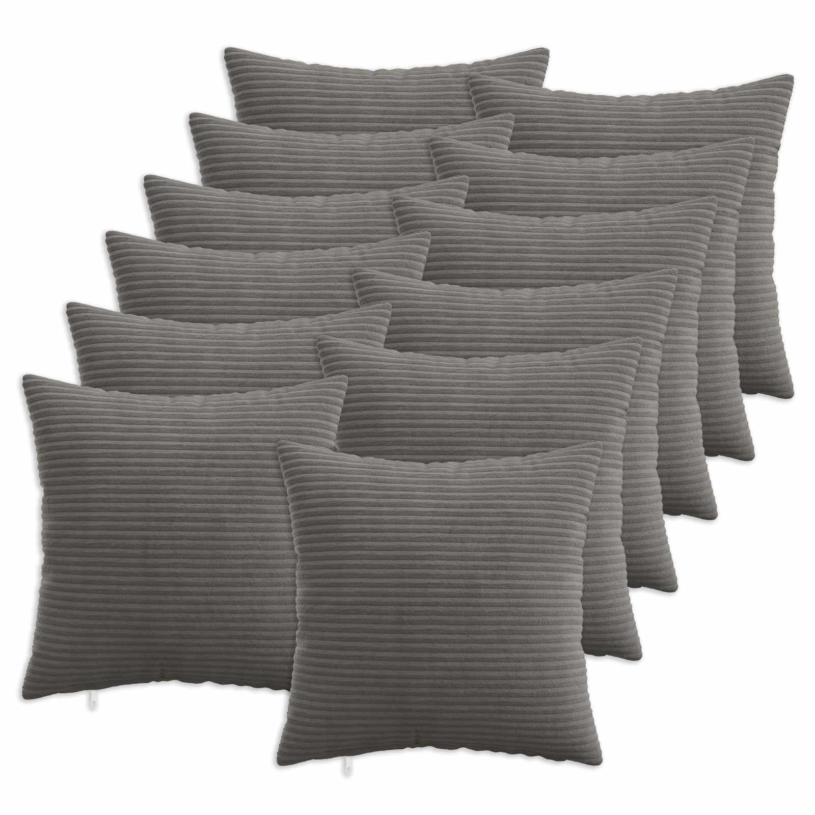 vidaXL Калъфка за възглавница 12 pcs HEERLEN Тъмносиво 40 x 40 cm