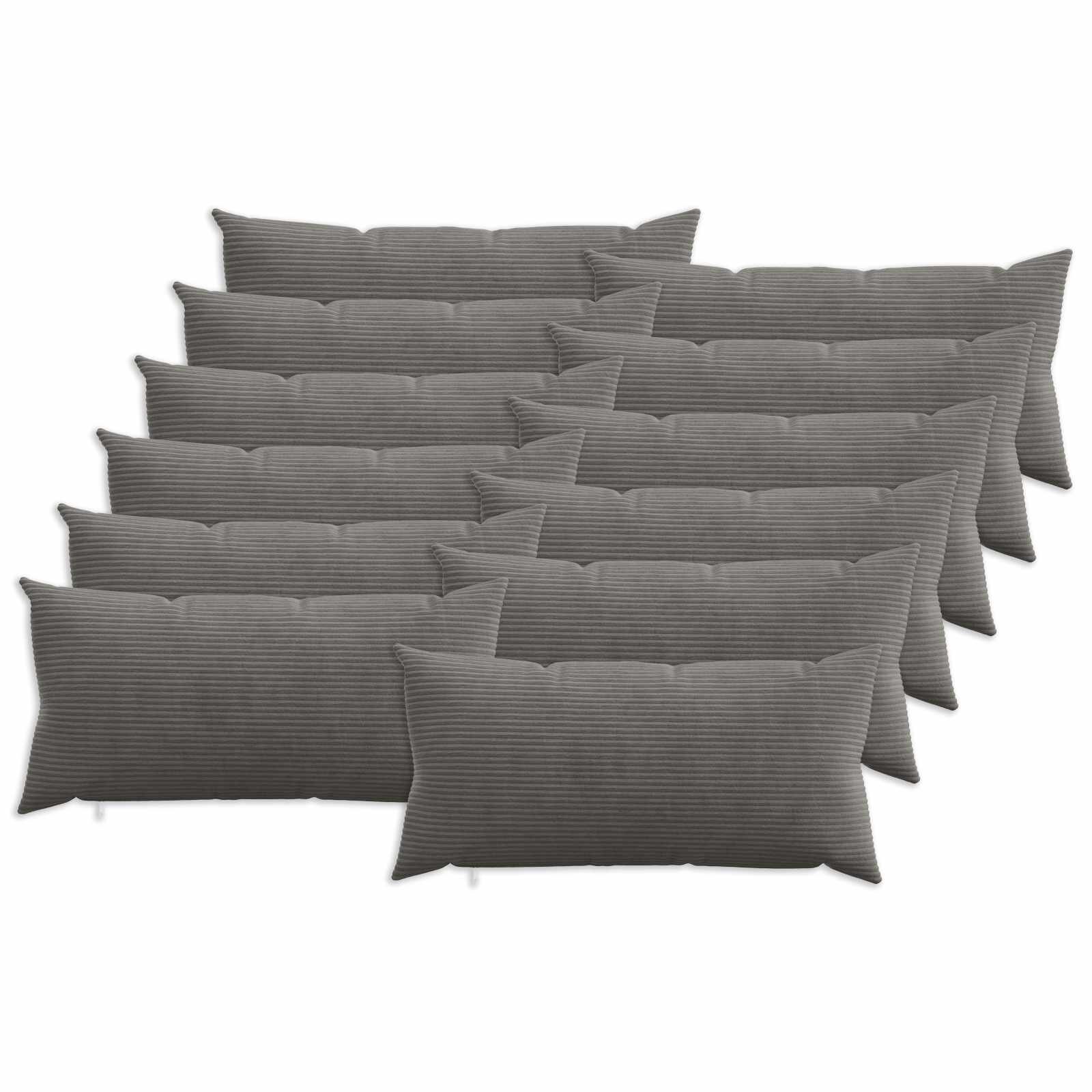 vidaXL Калъфка за възглавница 12 pcs HEERLEN Тъмносиво 40 x 80 cm