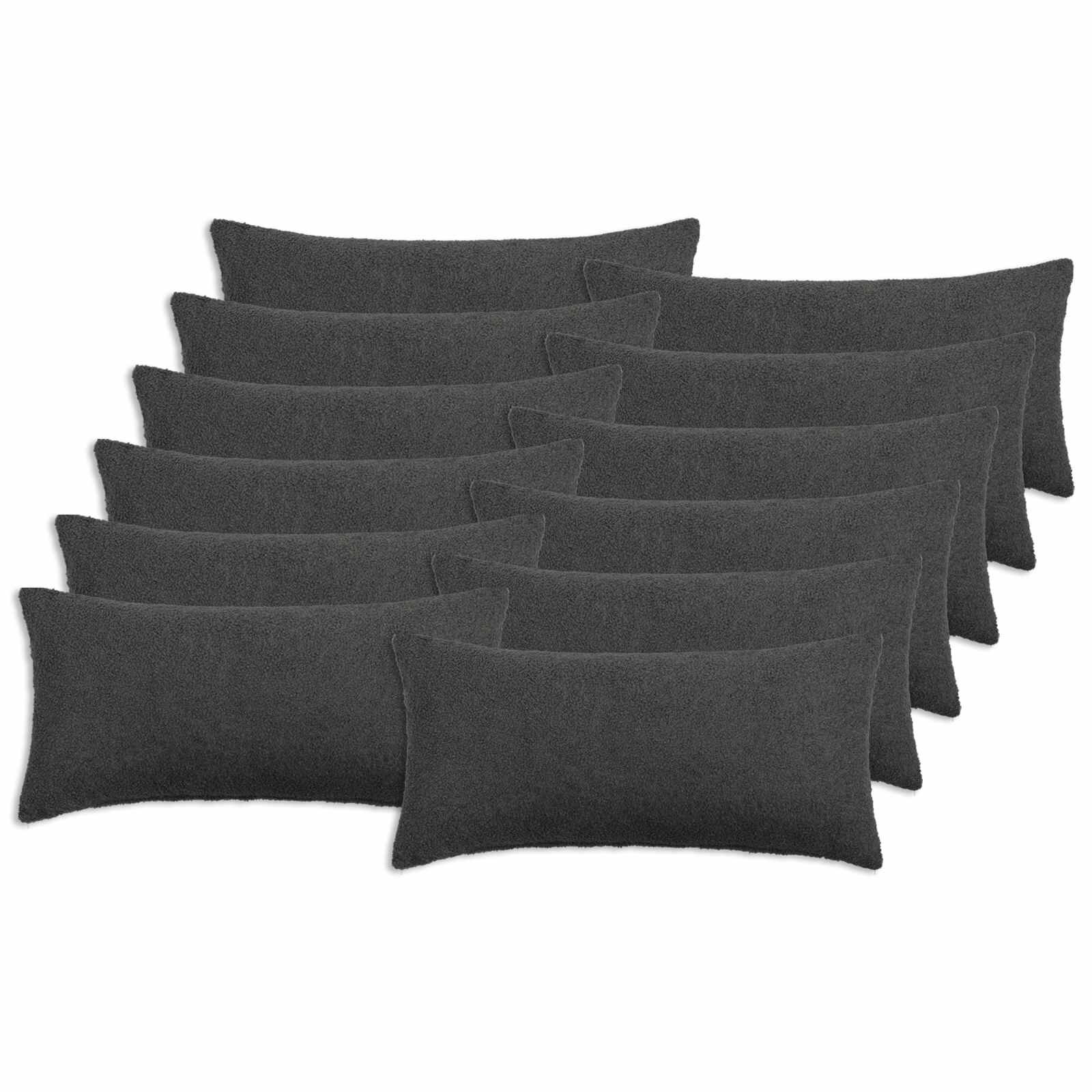 vidaXL Калъфка за възглавница 12 pcs HEERLEN Тъмносиво 40 x 80 cm
