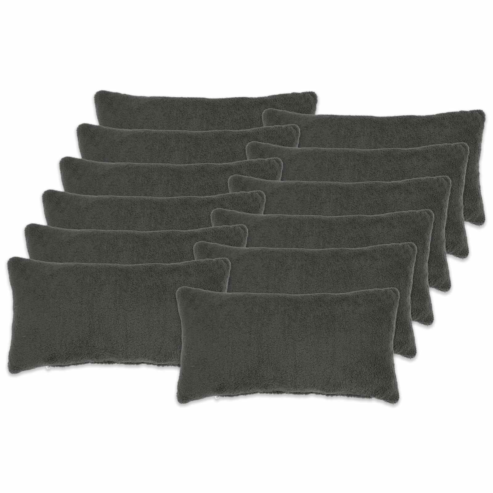 vidaXL Калъфка за възглавница 12 pcs HEERLEN Тъмносиво 40 x 80 cm