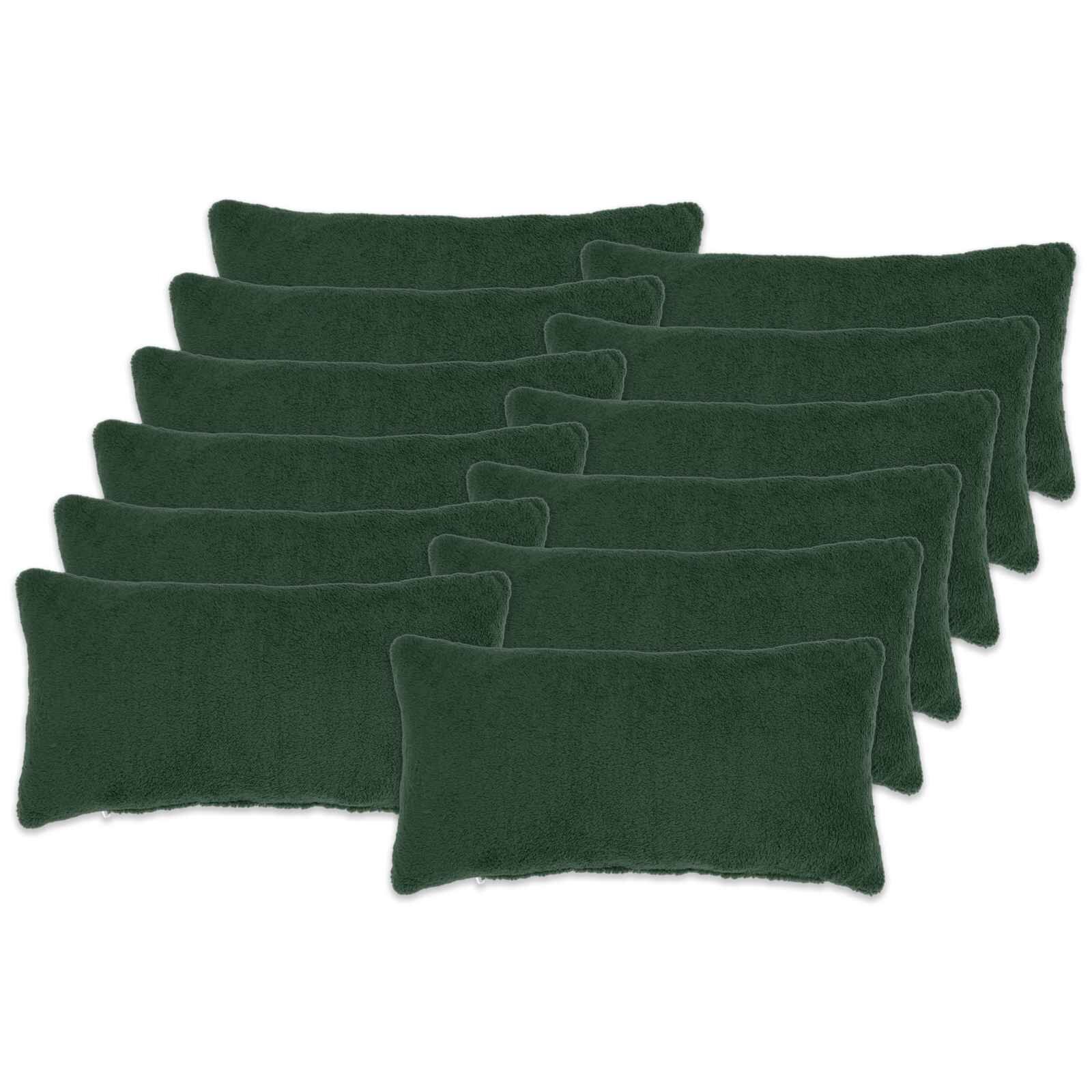 vidaXL Калъфка за възглавница 12 pcs HEERLEN Тъмнозелено 40 x 80 cm
