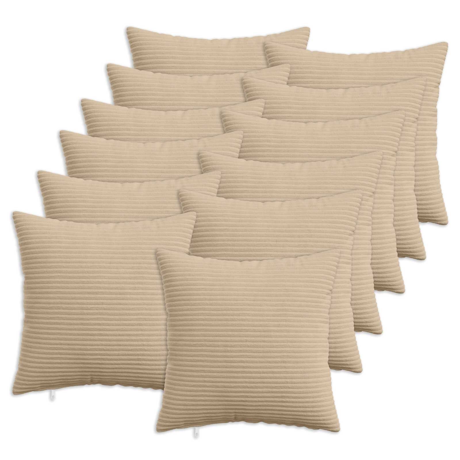 vidaXL Калъфка за възглавница 12 pcs HEERLEN Таупе 50 x 50 cm кордурой