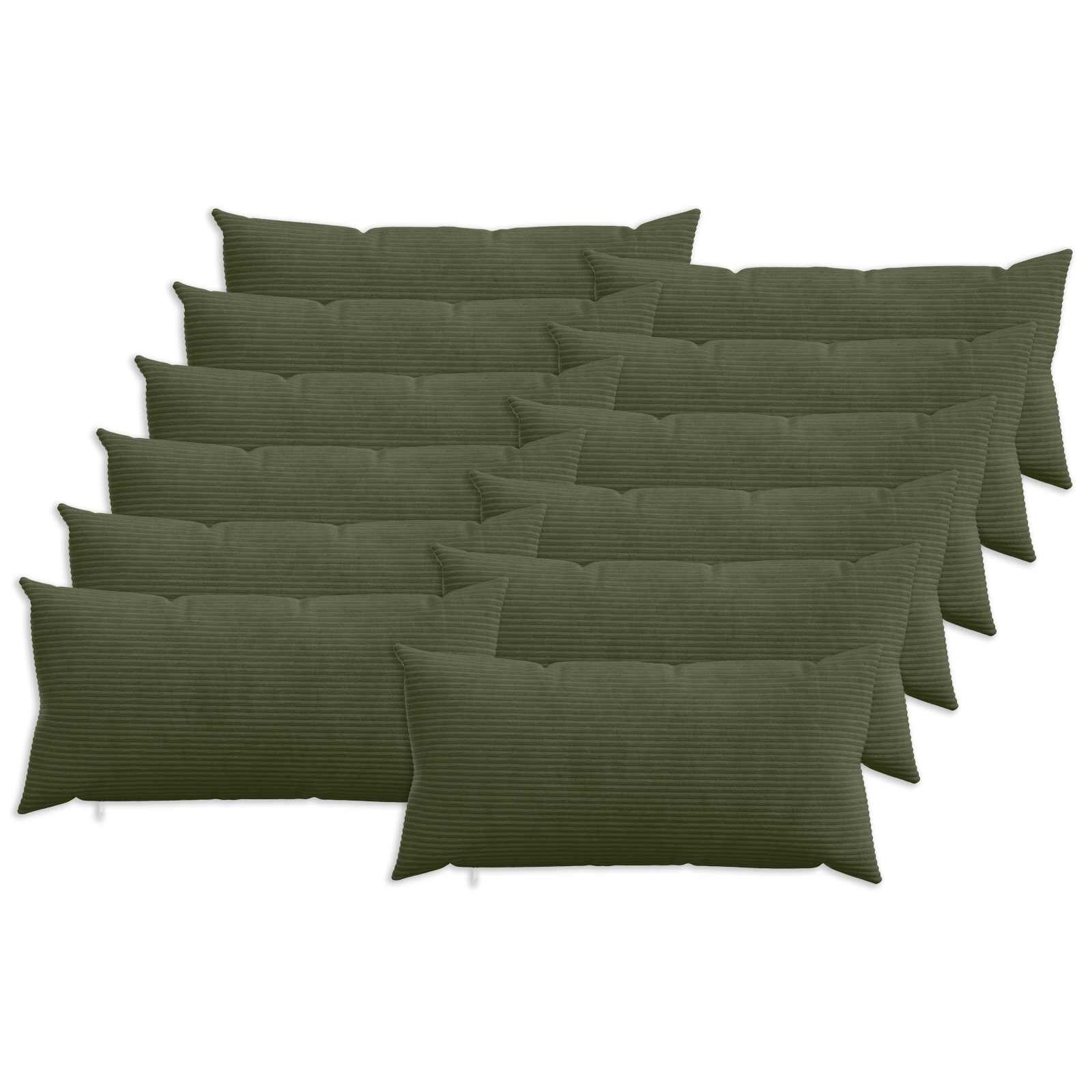 vidaXL Калъфка за възглавница 12 pcs HEERLEN Зелено 40 x 80 cm