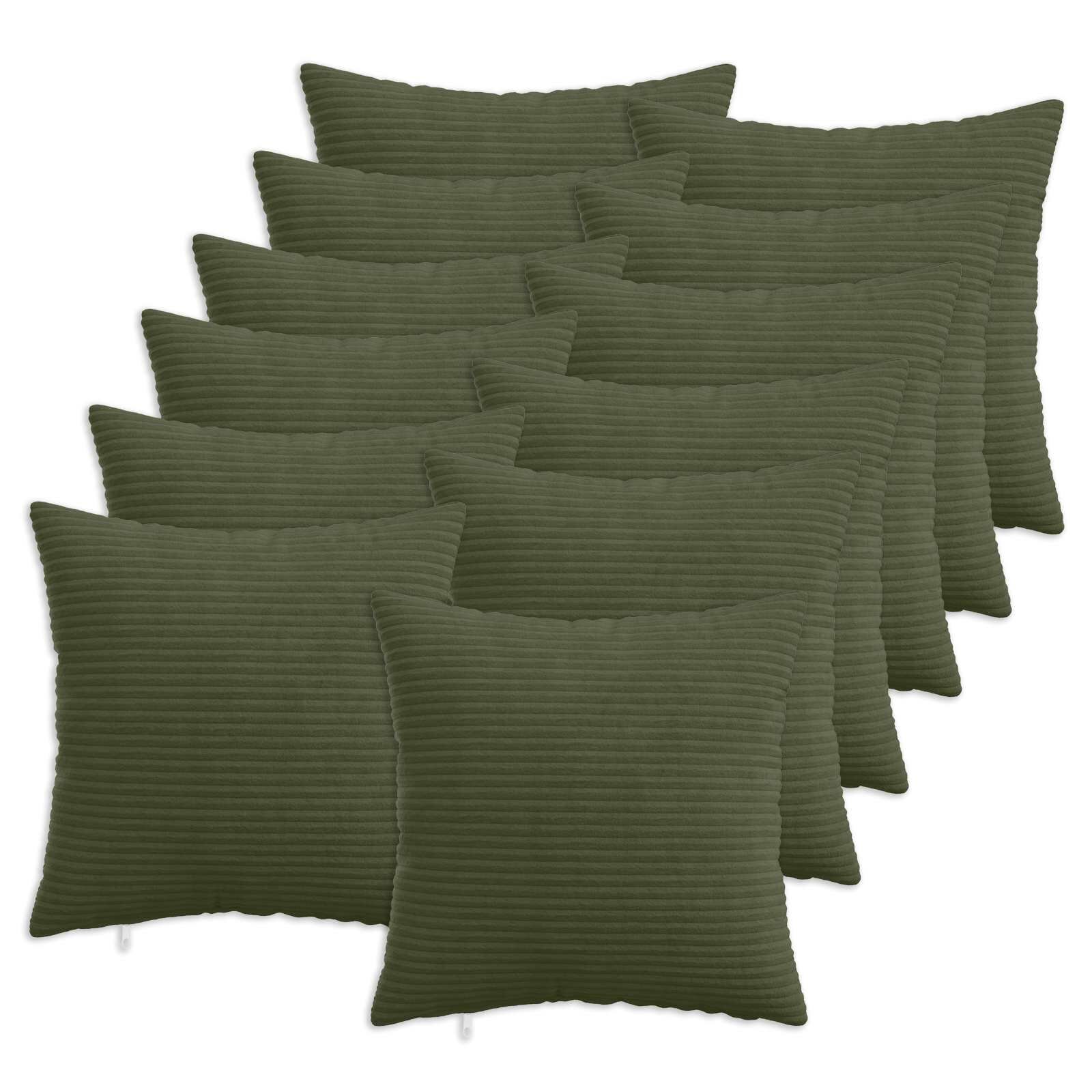 vidaXL Калъфка за възглавница 12 pcs HEERLEN Зелено 50 x 50 cm