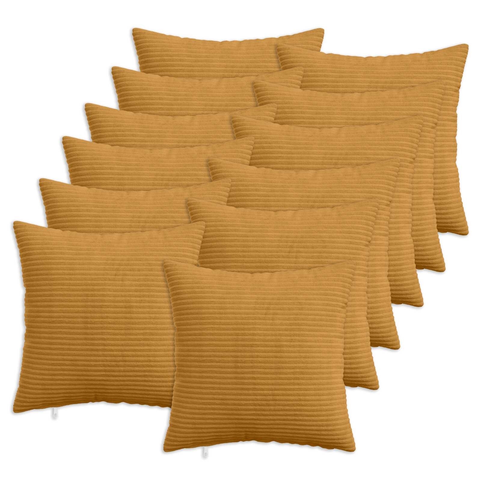 vidaXL Калъфка за възглавница 12 pcs HEERLEN Жълто 50 x 50 cm кордурой