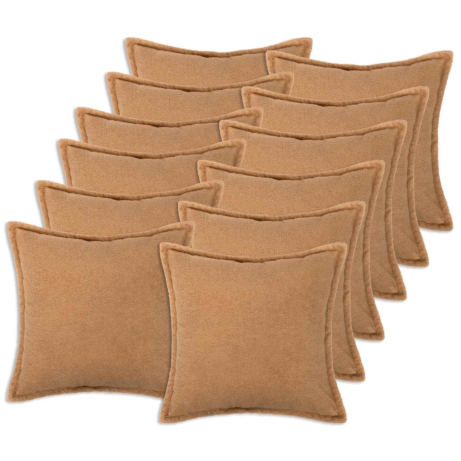 vidaXL Калъфка за възглавница 12 pcs HOUTEN Бежово 45 x 45 cm Букле