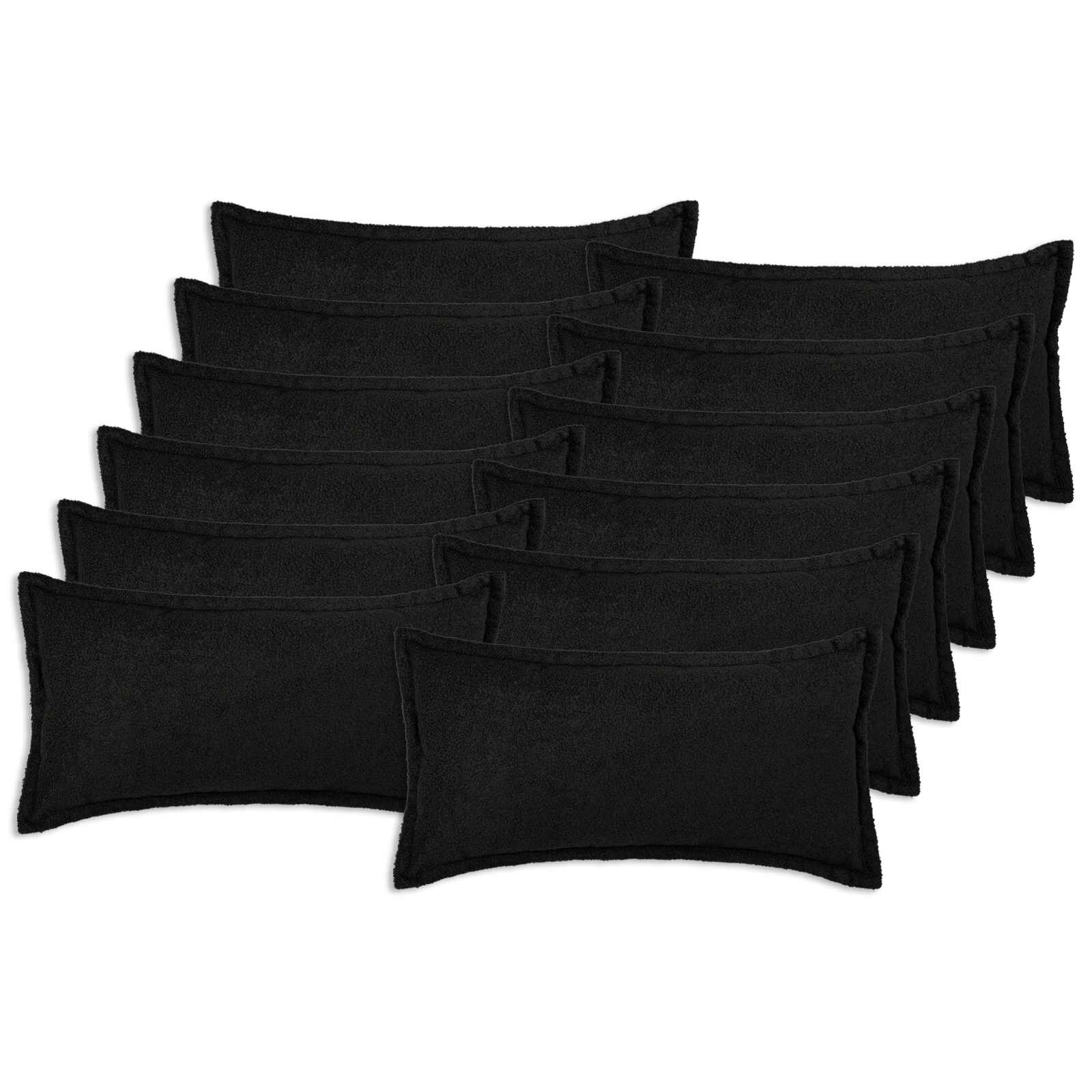 vidaXL Калъфка за възглавница 12 pcs HOUTEN Черно 40 x 80 cm Букле