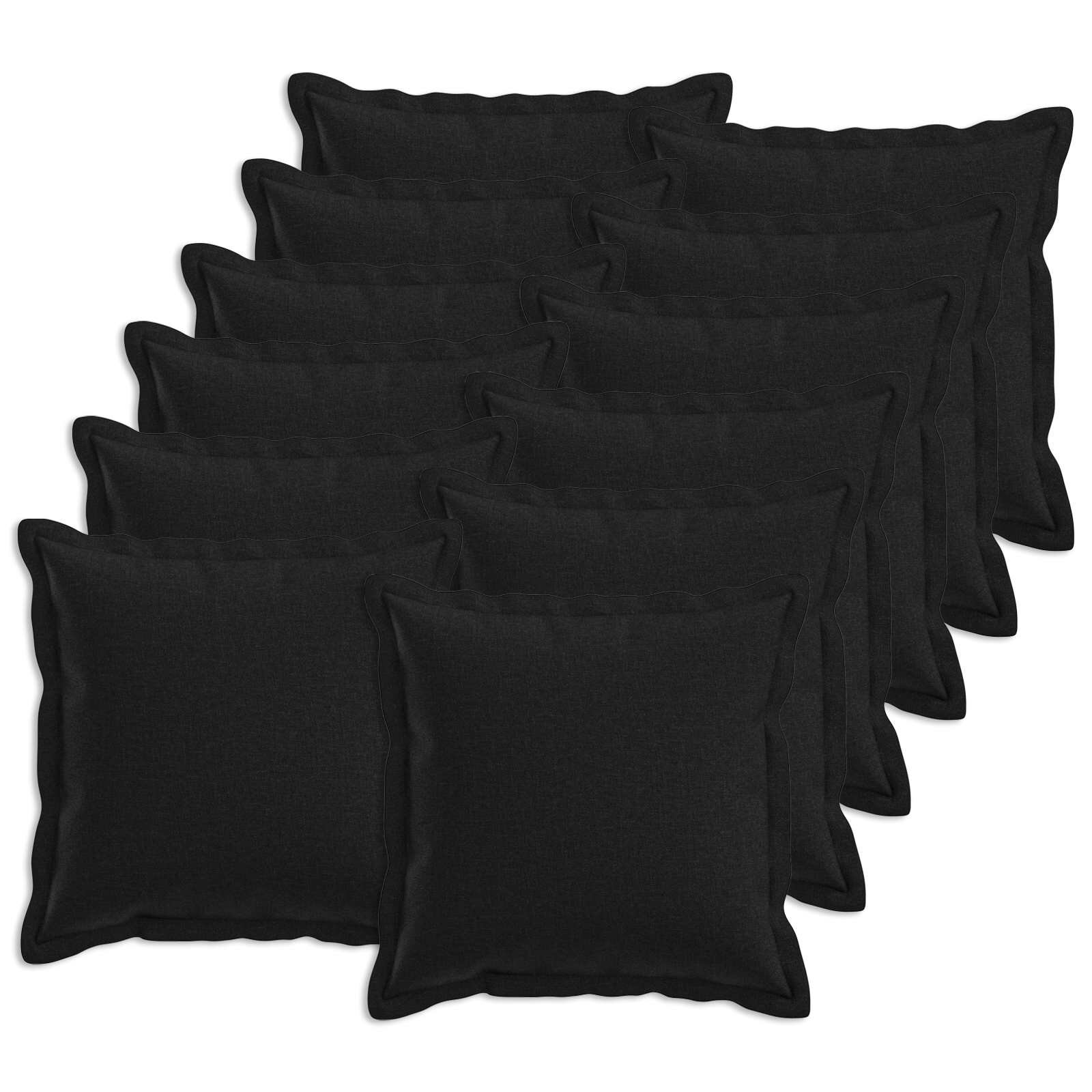 vidaXL Калъфка за възглавница 12 pcs HOUTEN Черно 45 x 45 cm