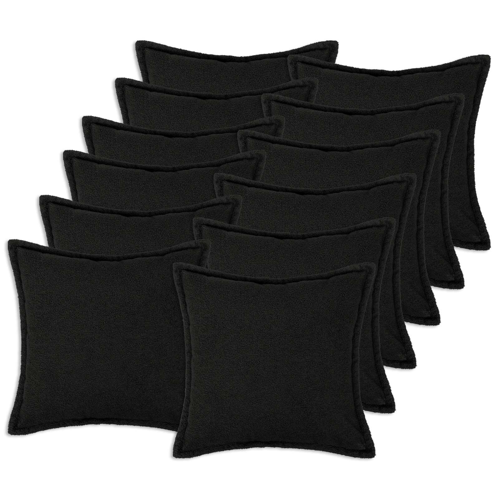 vidaXL Калъфка за възглавница 12 pcs HOUTEN Черно 45 x 45 cm Букле