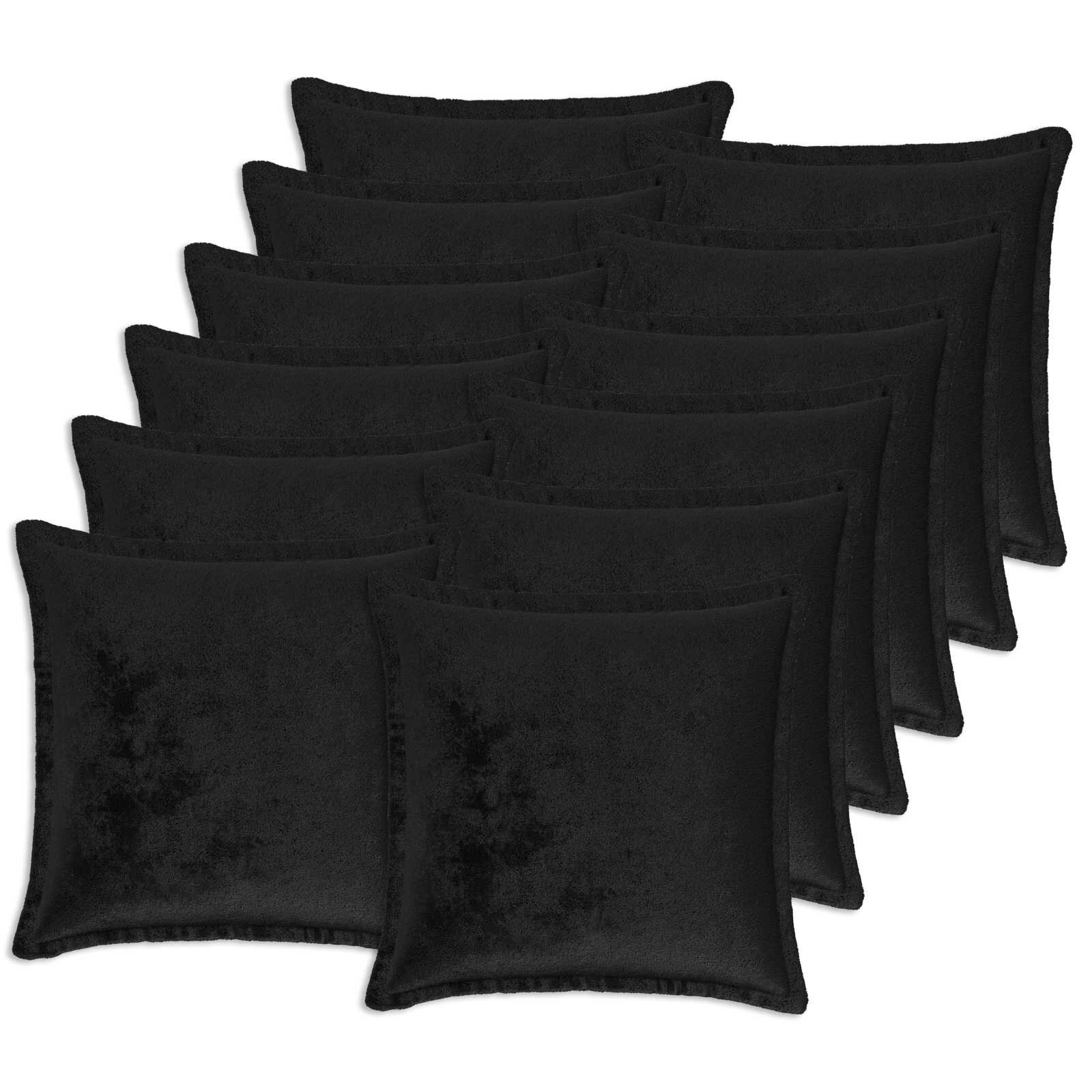 vidaXL Калъфка за възглавница 12 pcs HOUTEN Черно 45 x 45 cm Фланела