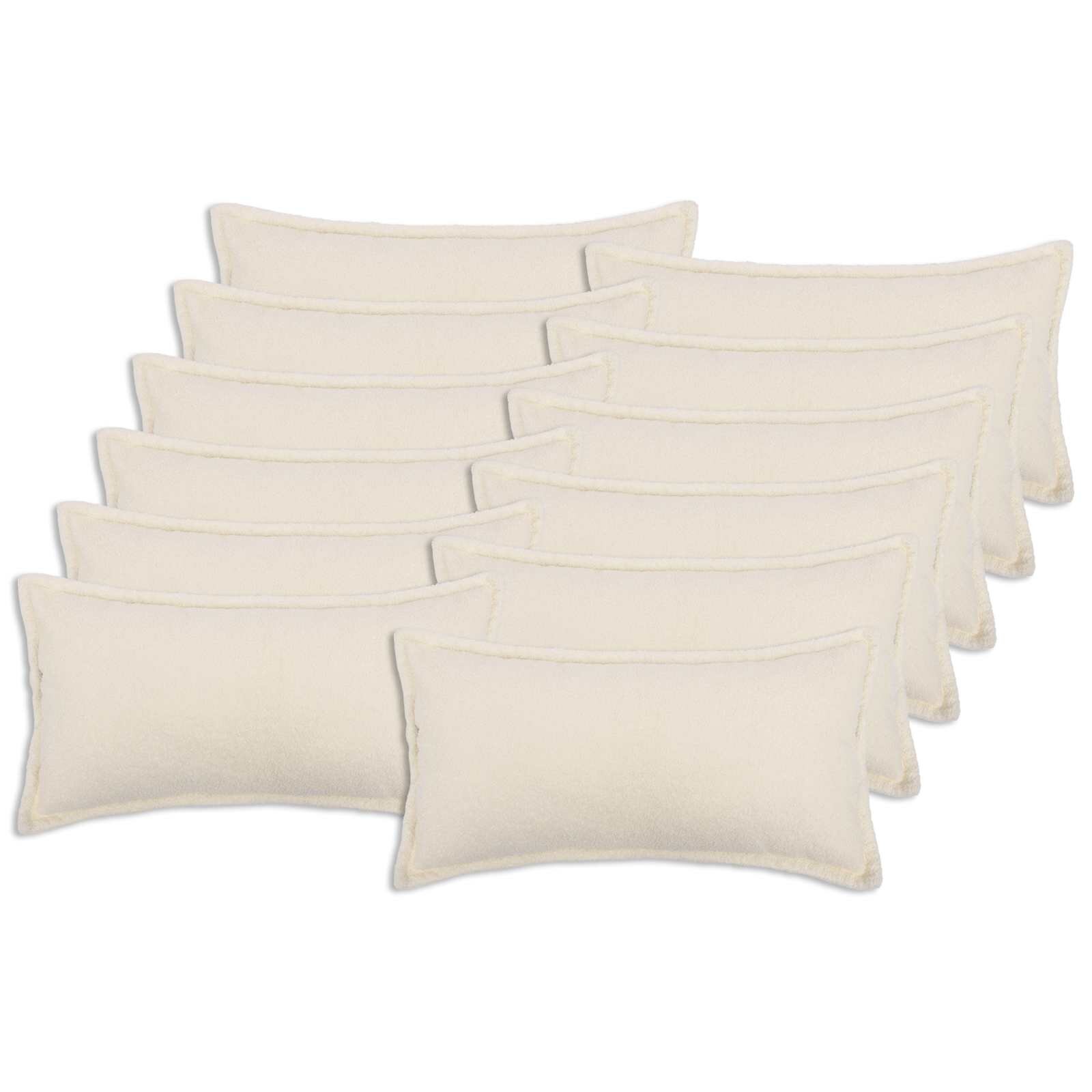 vidaXL Калъфка за възглавница 12 pcs HOUTEN Кремаво 40 x 80 cm Букле