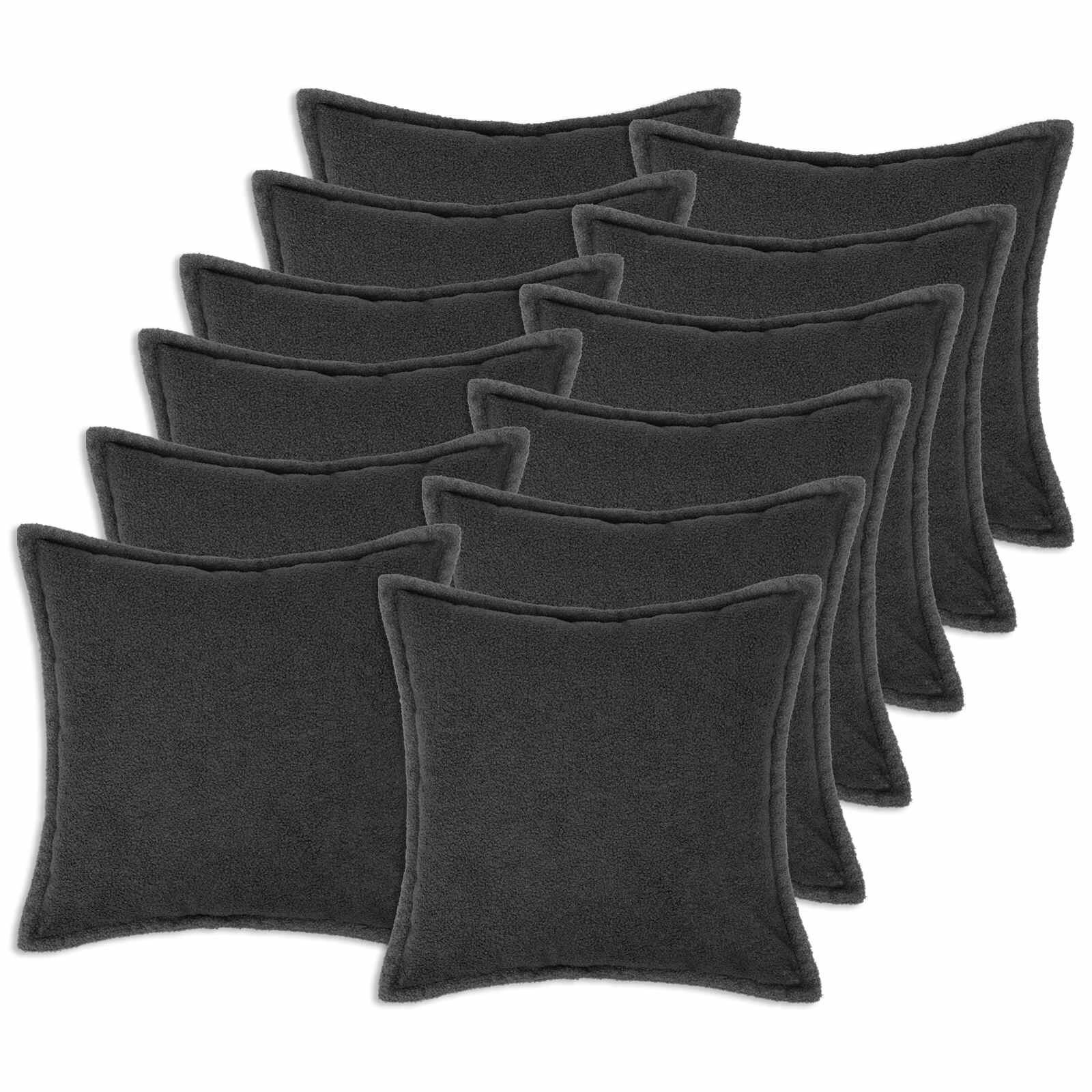 vidaXL Калъфка за възглавница 12 pcs HOUTEN Тъмносиво 45 x 45 cm Букле