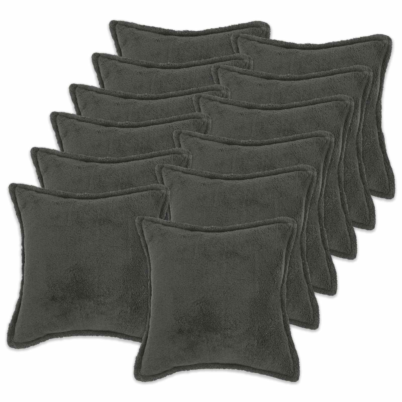 vidaXL Калъфка за възглавница 12 pcs HOUTEN Тъмносиво 50 x 50 cm Букле