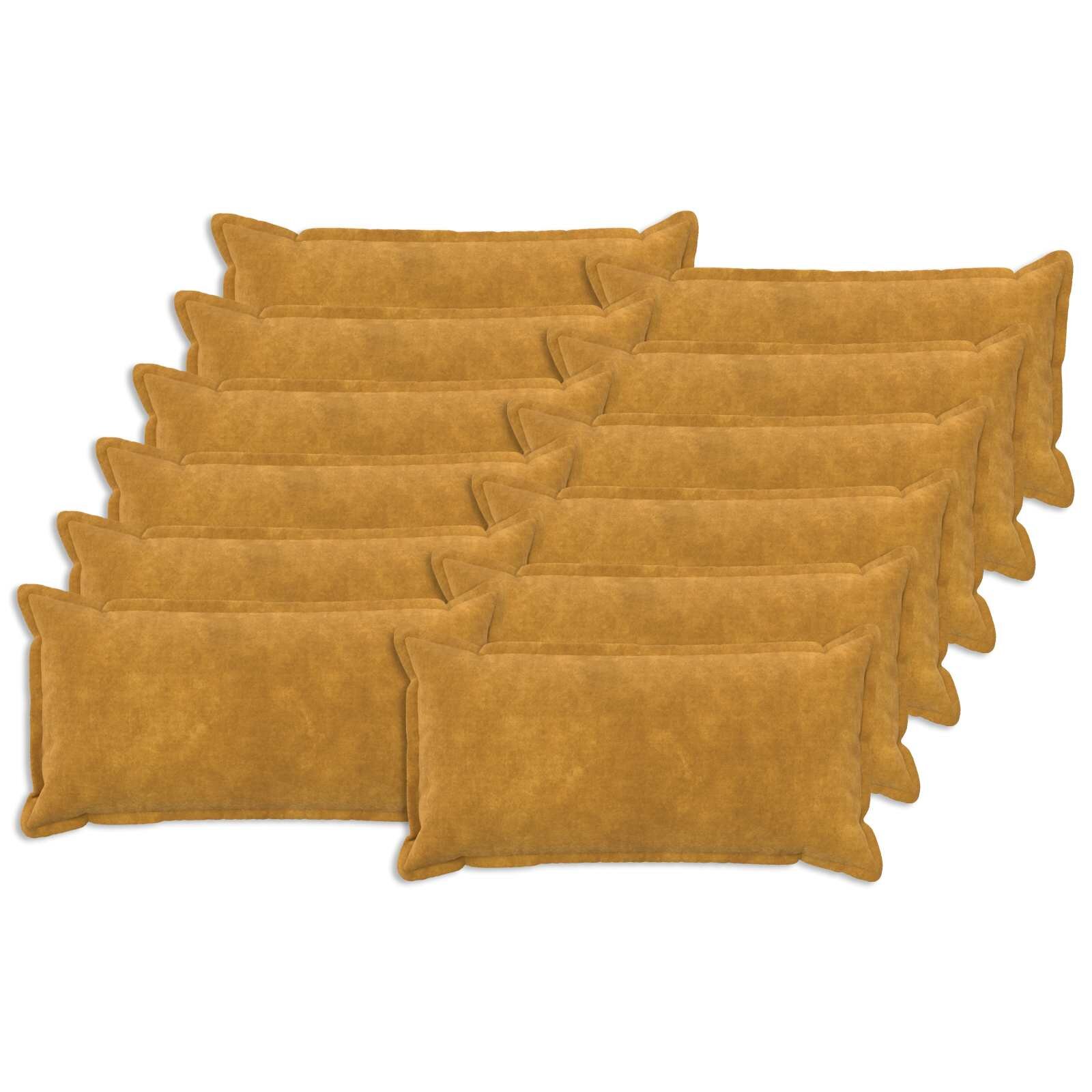vidaXL Калъфка за възглавница 12 pcs HOUTEN Жълто 40 x 80 cm
