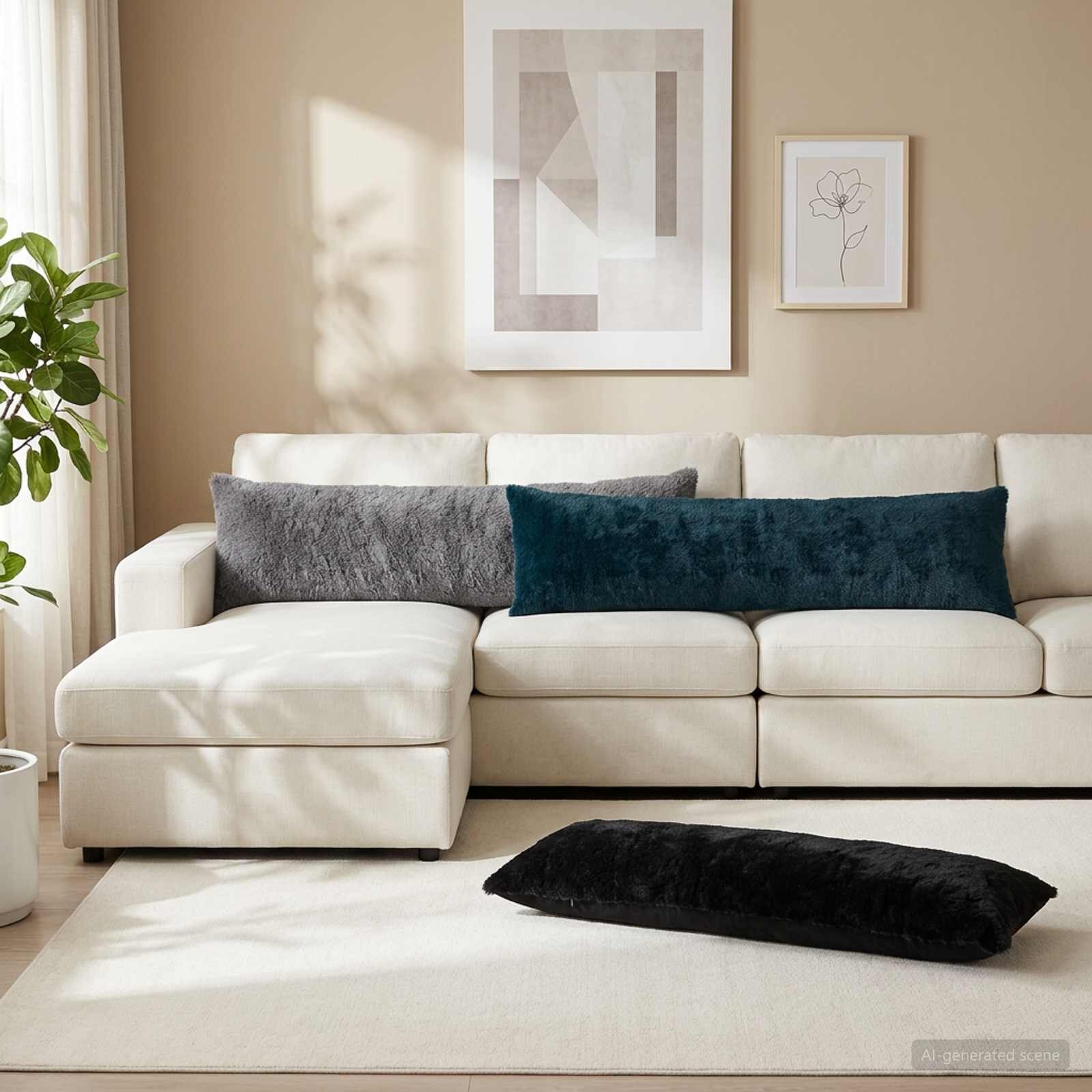 vidaXL Калъфка за възглавница 2 бр. HEERLEN Черно 40 x 145 см