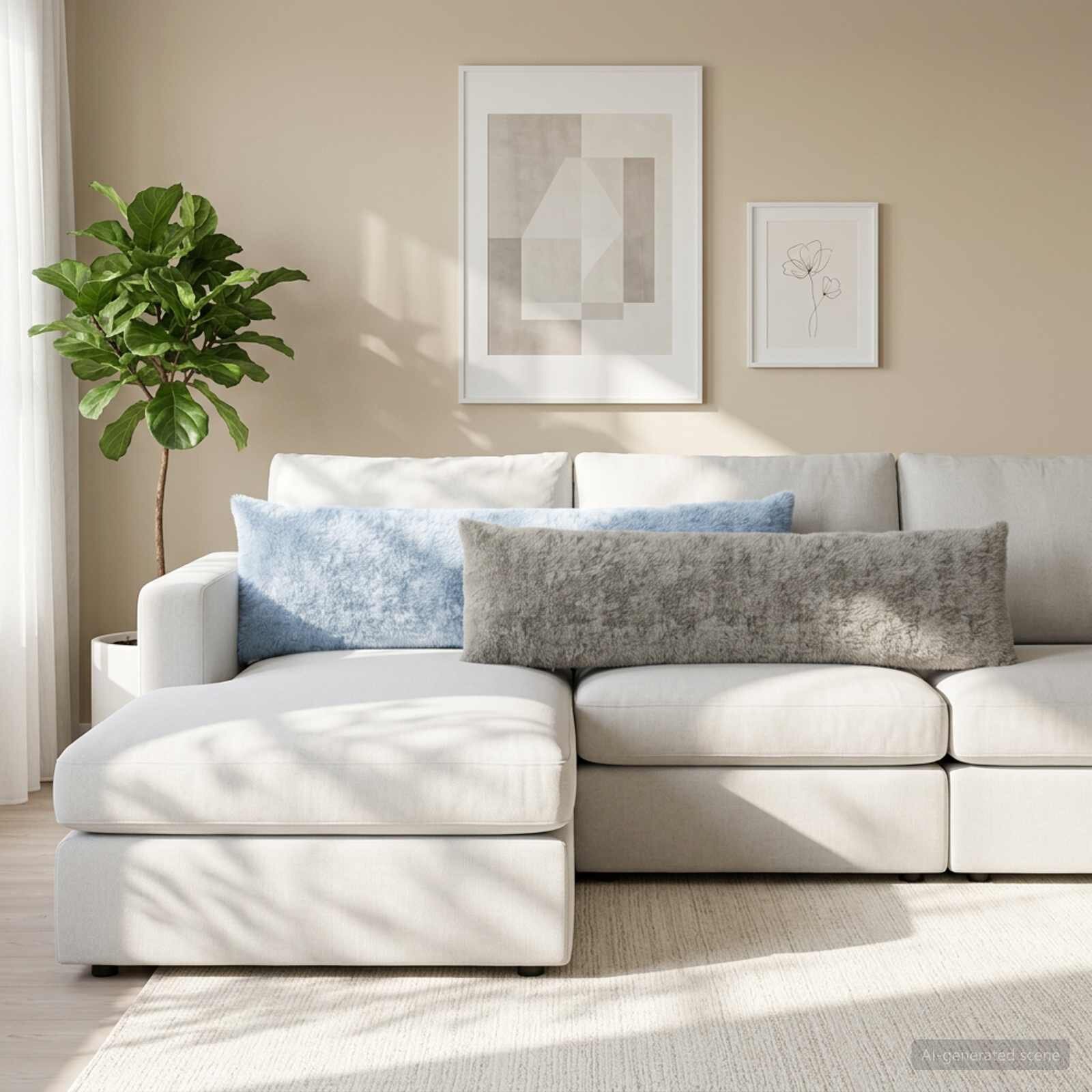 vidaXL Калъфка за възглавница 2 бр. HEERLEN Светлосиво 40 x 145 см