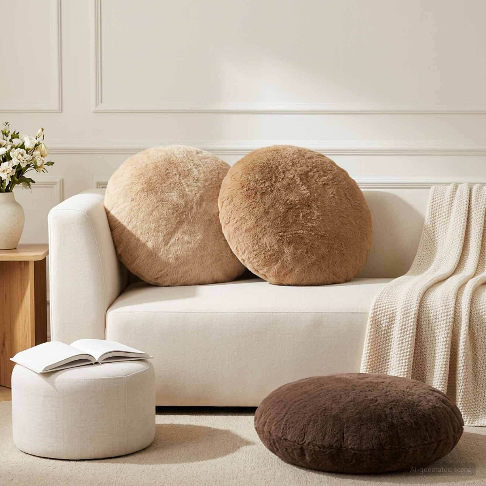 vidaXL Калъфка за възглавница 2 бр. HEERLEN Таупе Ø 60 cm